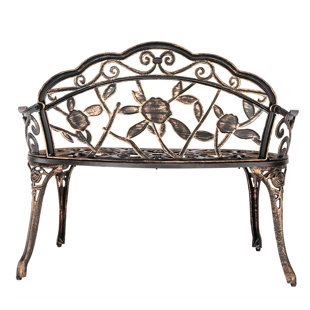 38.5" Cast Aluminum Outdoor Courtyard Decoration Park Leisure Rose Chair view 3