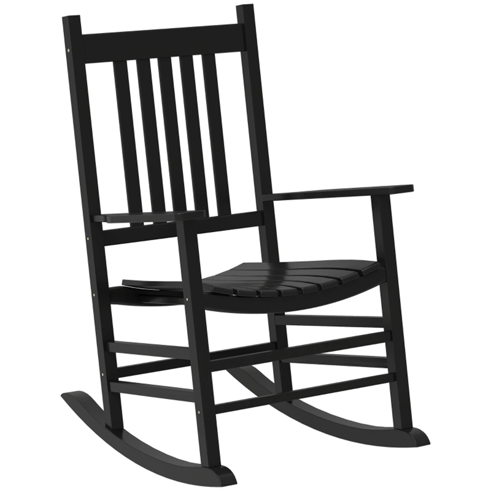 Garden Rocking Chair - Outdoor Wooden Glider Chair with Cushion, Classic Rocker Design for Patio Yard Lawn Porch Decoration