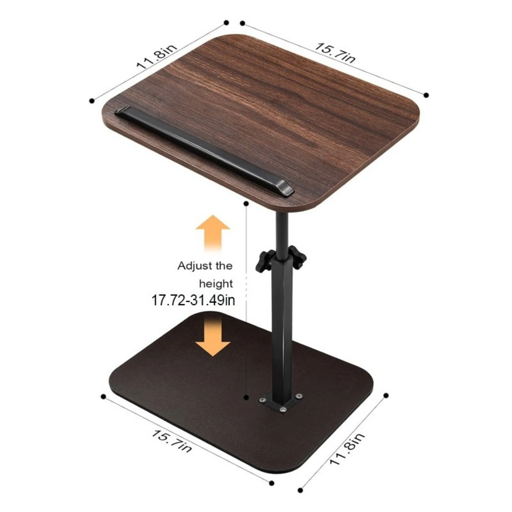 C-Shaped Adjustable Flip Side Table, Sofa End Table, Coffee Laptop Table, Space Saving Living Room view 3