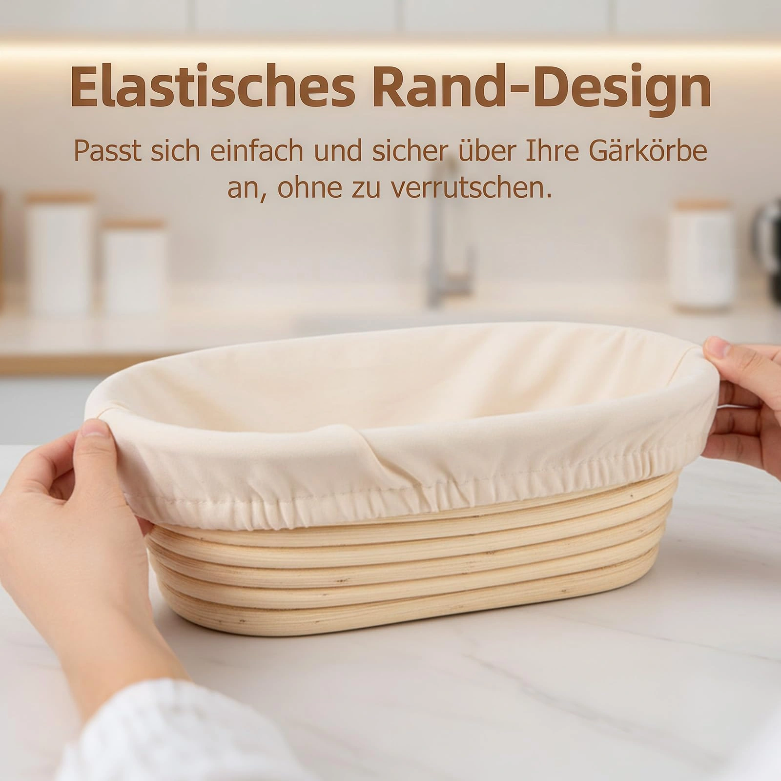 4-Pack Banneton Liners, Round & Oval Bread Proofing Basket Inserts with Elastic Band, Linen Dough Rises Cloth view 3
