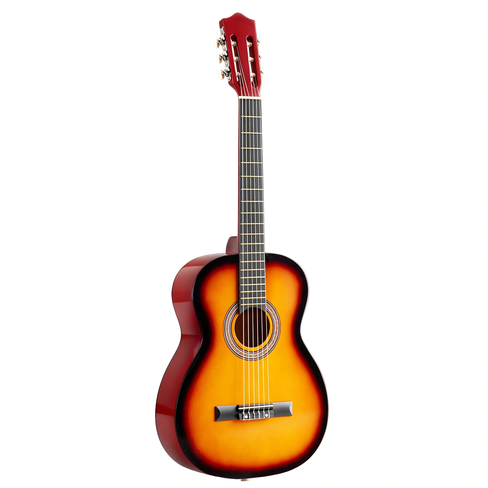 39 Inch Basswood Classical Folk Guitar in Sunset Color with Gig Bag, Spare Strings, Picks, Capo, Tuner & Strap view 4