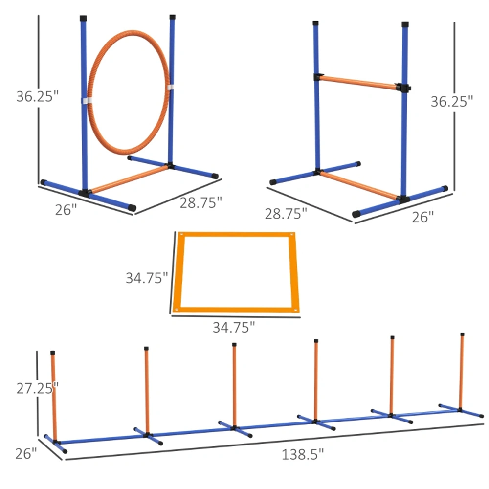 Professional Dog Agility Training Equipment, Outdoor Obstacle Course Set with Cones, Jumps & Tunnel for Dogs view 3