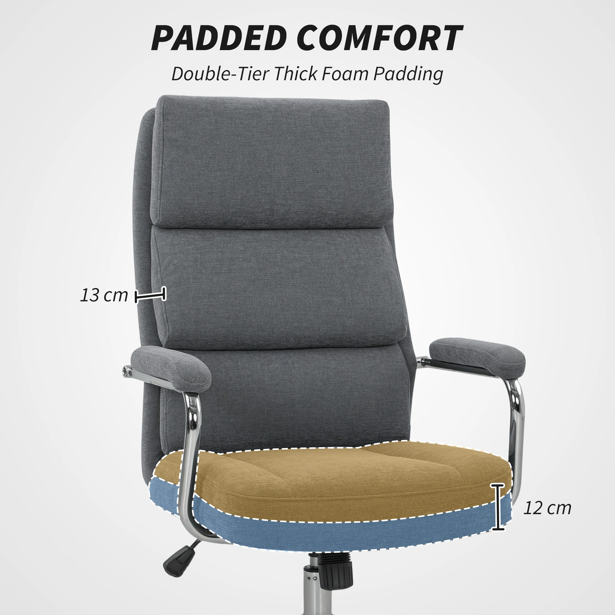 Modern Computer Gaming Chair, Adjustable Height Swivel Desk Chair with Armrests for Home Office view 4