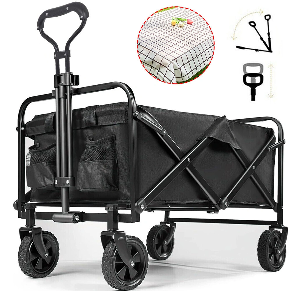 330LB Heavy Duty Folding Trolley Cart Wagon for Garden Beach Camping Festival UK view 3