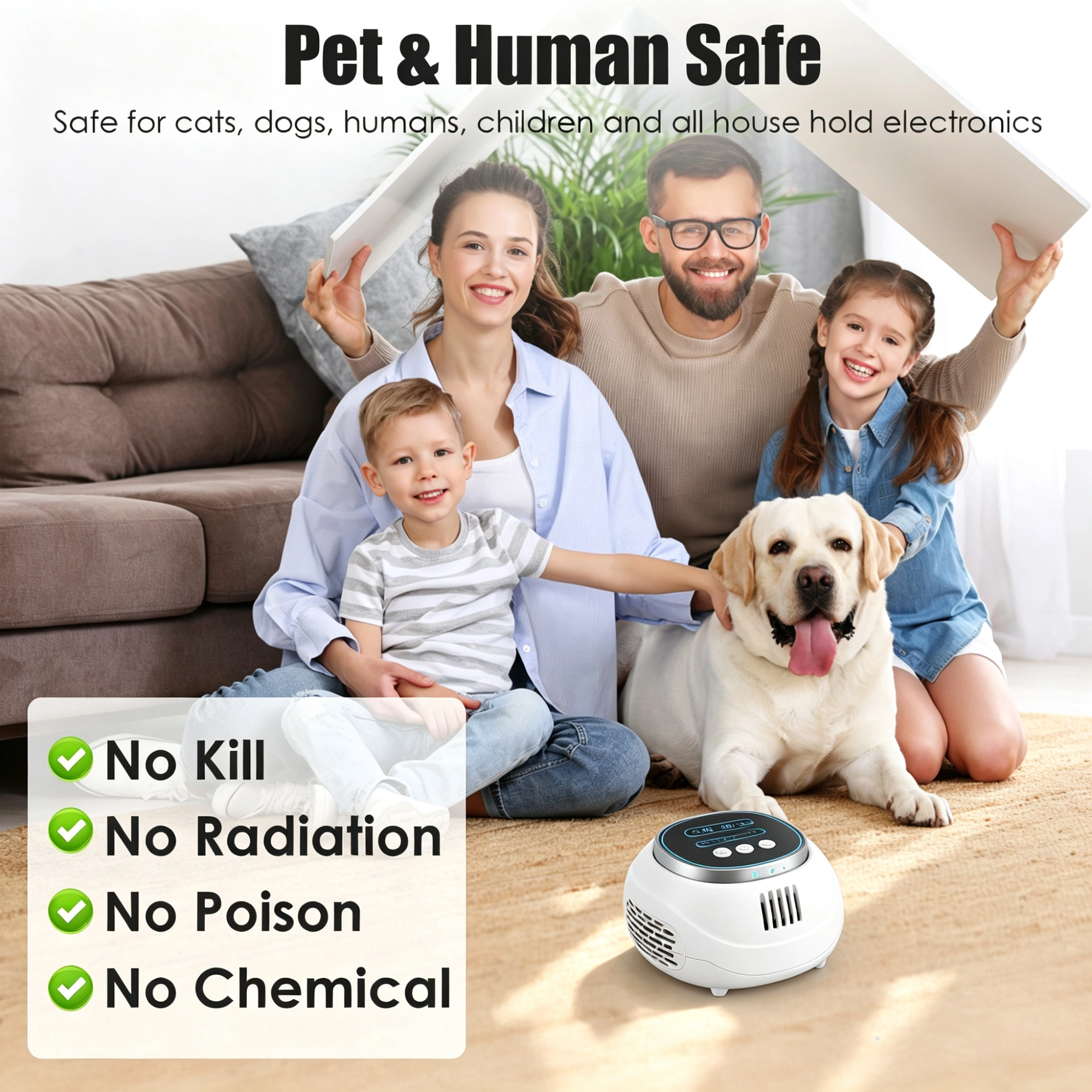 2-Pack Ultrasonic Rodent Repeller, 4-65KHz Pest Control with Strobe Light, 4 Modes & Timer, Mouse Rat Squirrel Bat Chaser view 9
