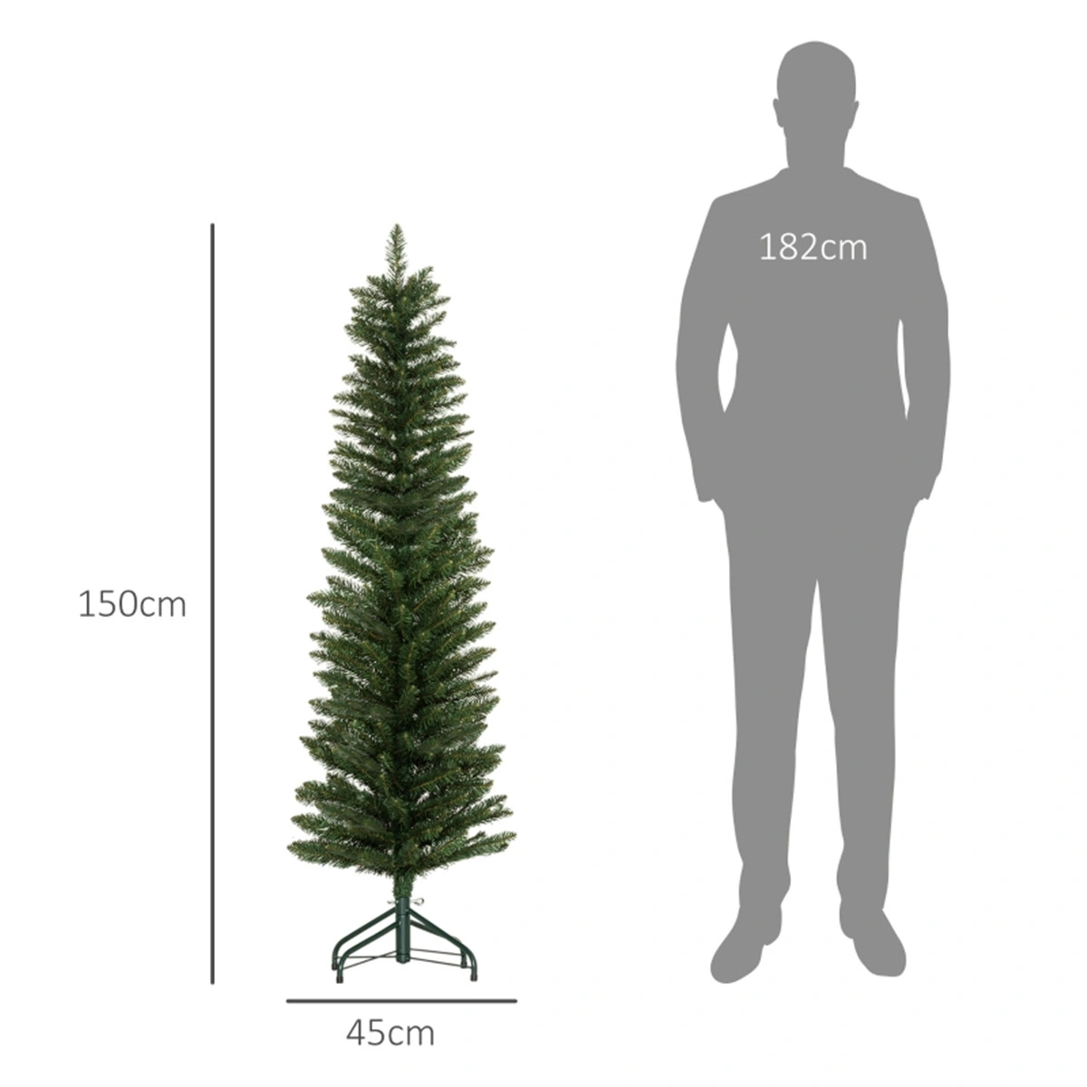 5 ft Artificial Christmas Tree, Full Luxurious Pre-Lit Pine Christmas Tree with Sturdy Base for Home view 3