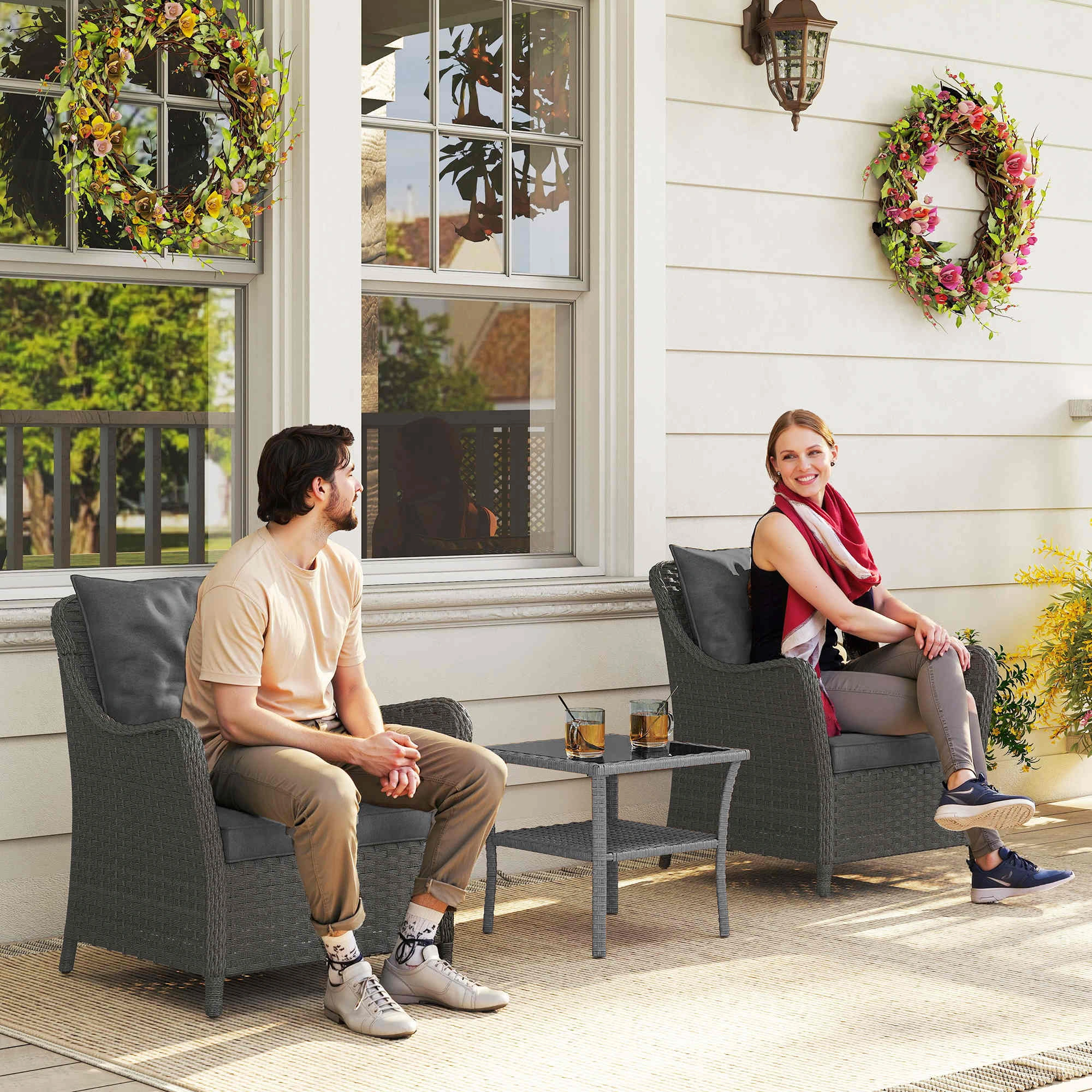 Patio Garden Chair - Durable Outdoor Dining Seating for Backyard, Porch, Lawn, Terrace