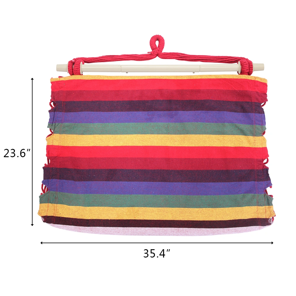 Distinctive Cotton Canvas Hanging Rope Chair with Pillows Rainbow view 19