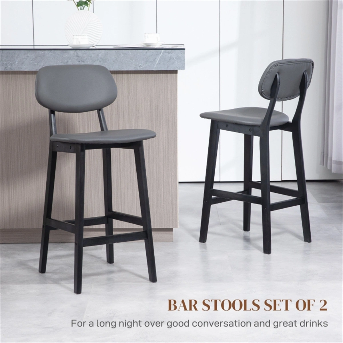 Modern Bar Stools Dining Chair, Office Chair - Adjustable Height Swivel Stool for Kitchen Island Living Room