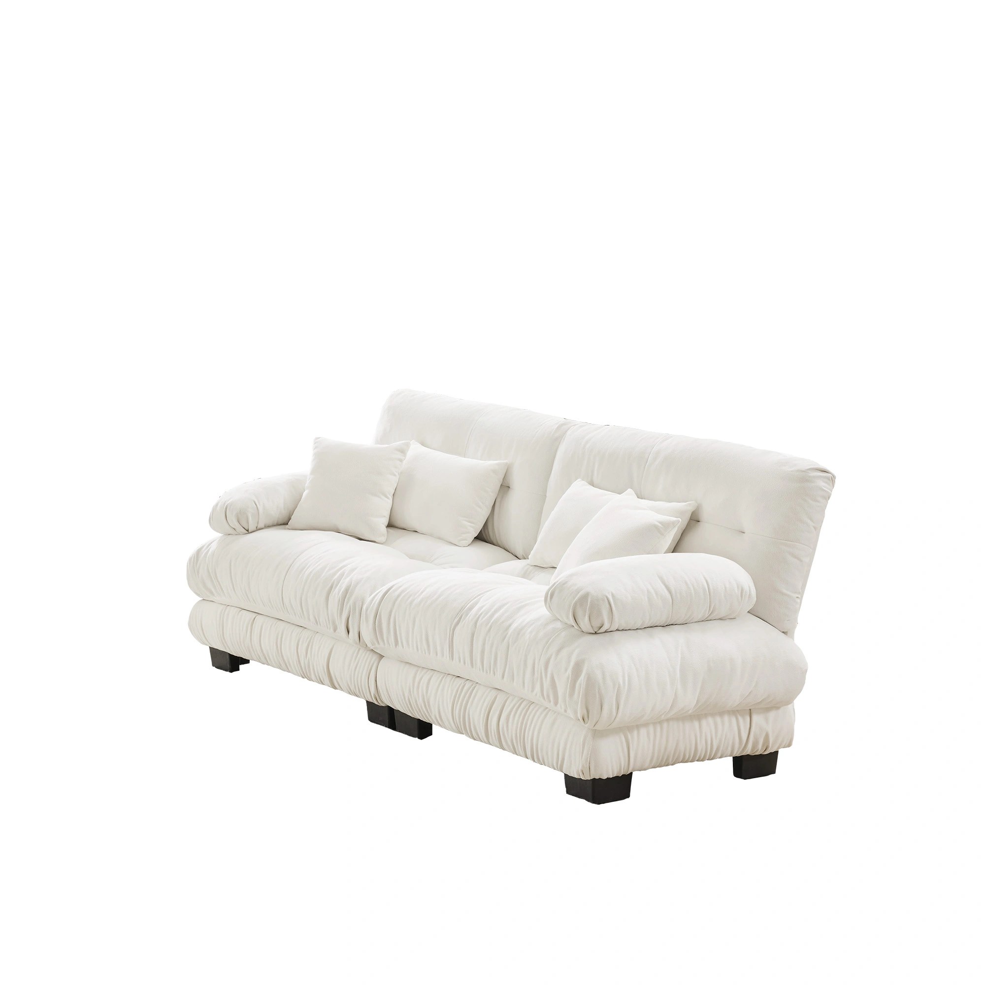 Cloud Couch 2 Seater Sofa Living Room, Chenille White 2-Seat Sofa with 2 Lumbar Pillows & 2 Throw Pillows view 11