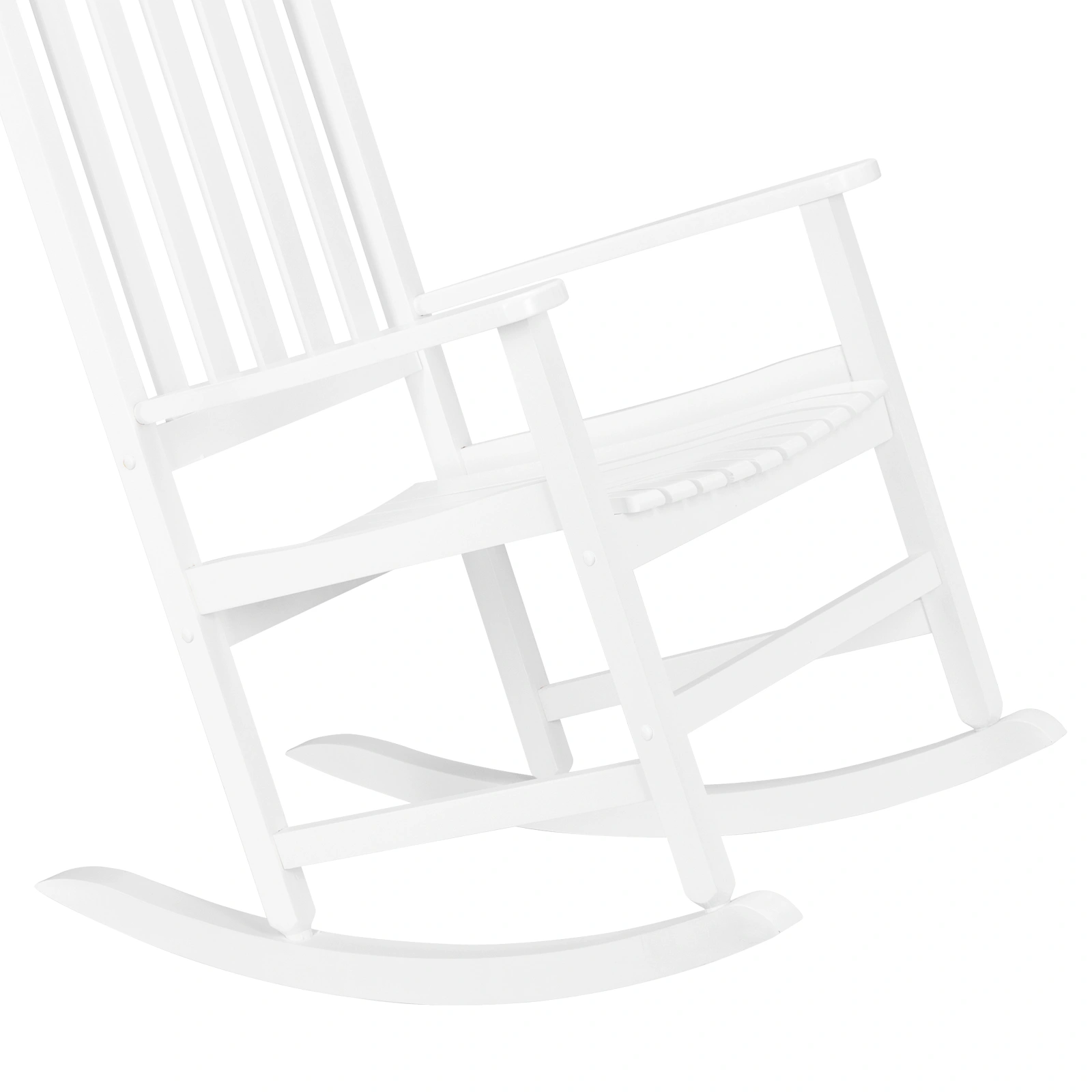 68.5*86*115CM Square Wooden Rocking Chair White view 12