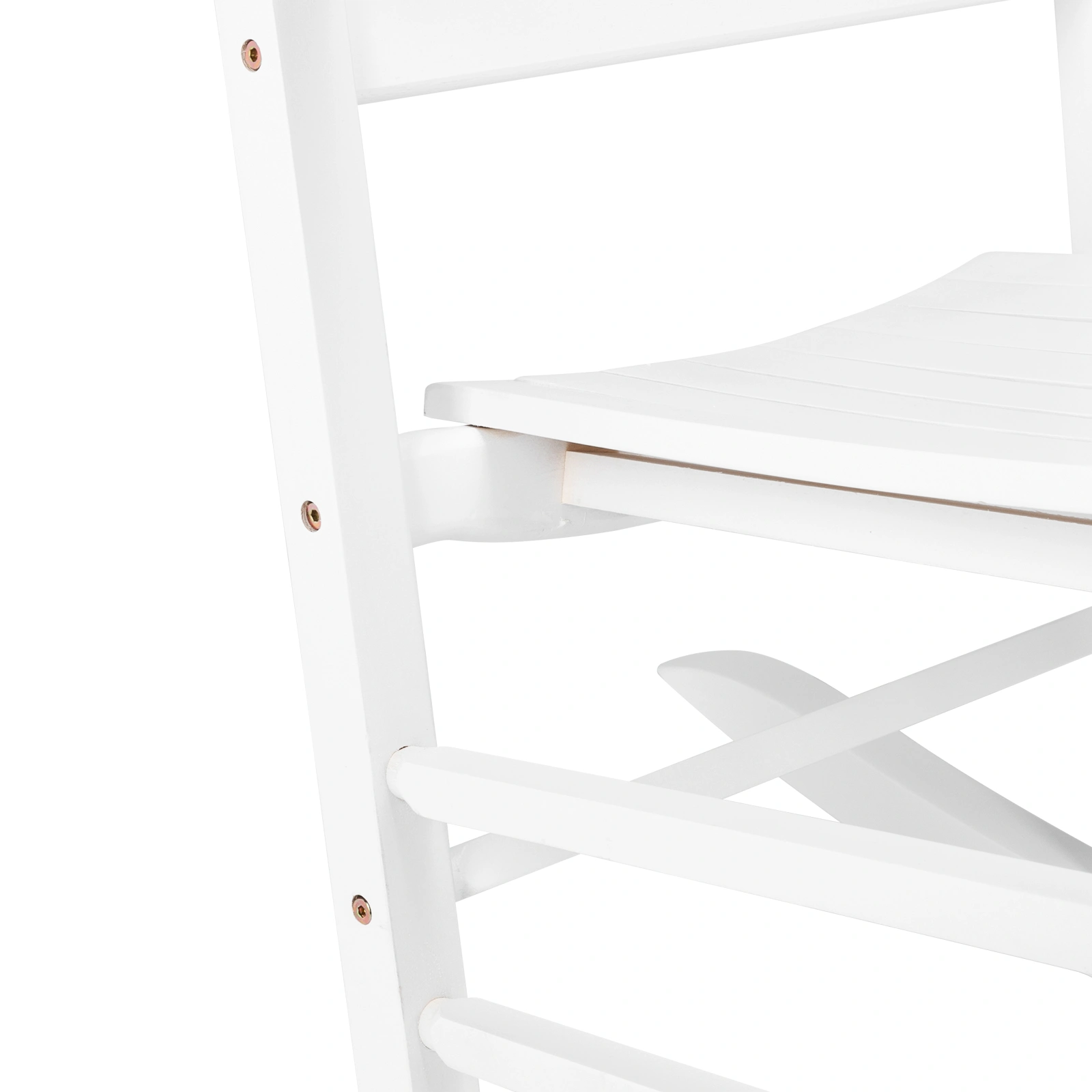 68.5*86*115CM Square Wooden Rocking Chair White view 14