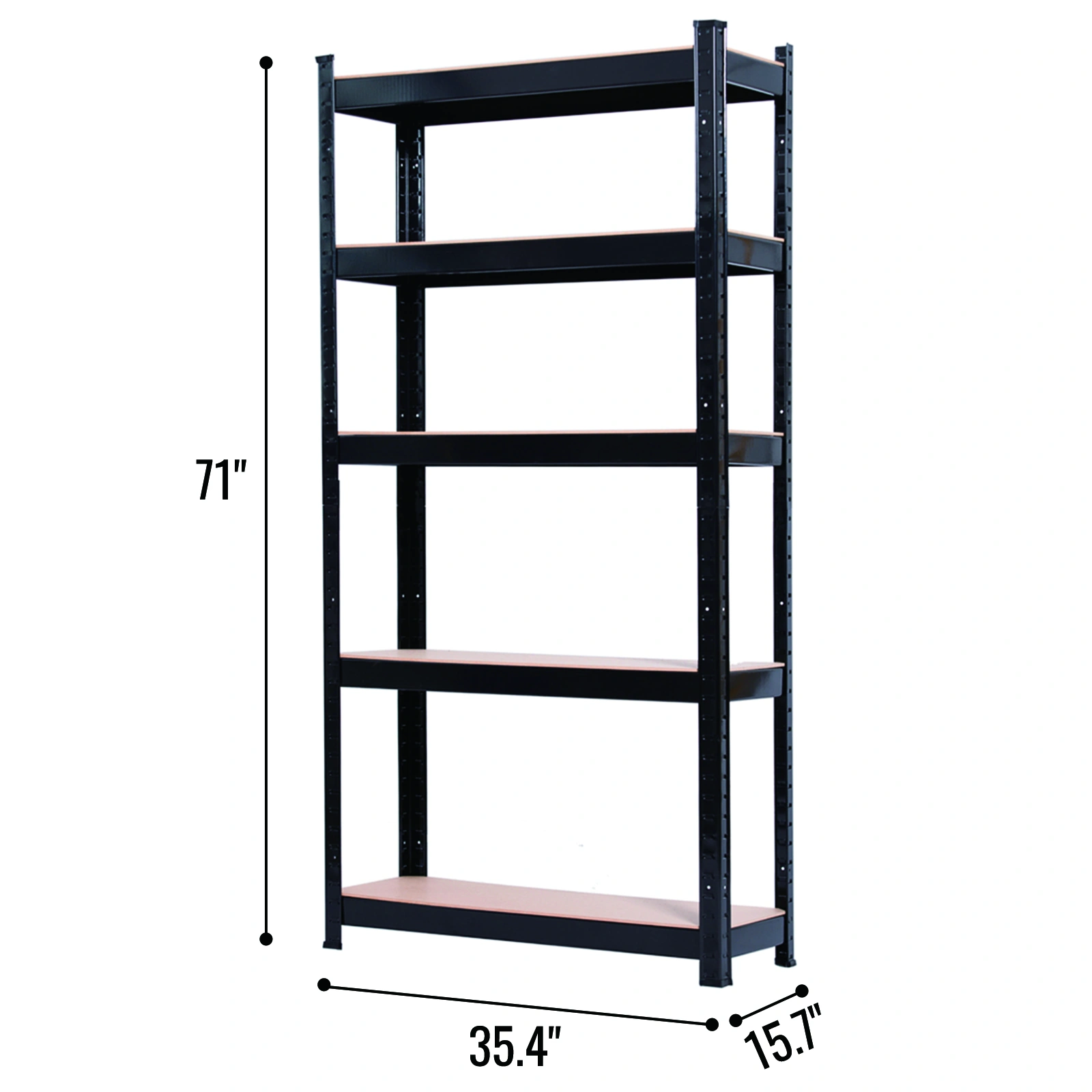 Heavy Duty Black Metal Boltless Garage Shelving Unit - Shed Storage Shelf Rack view 2
