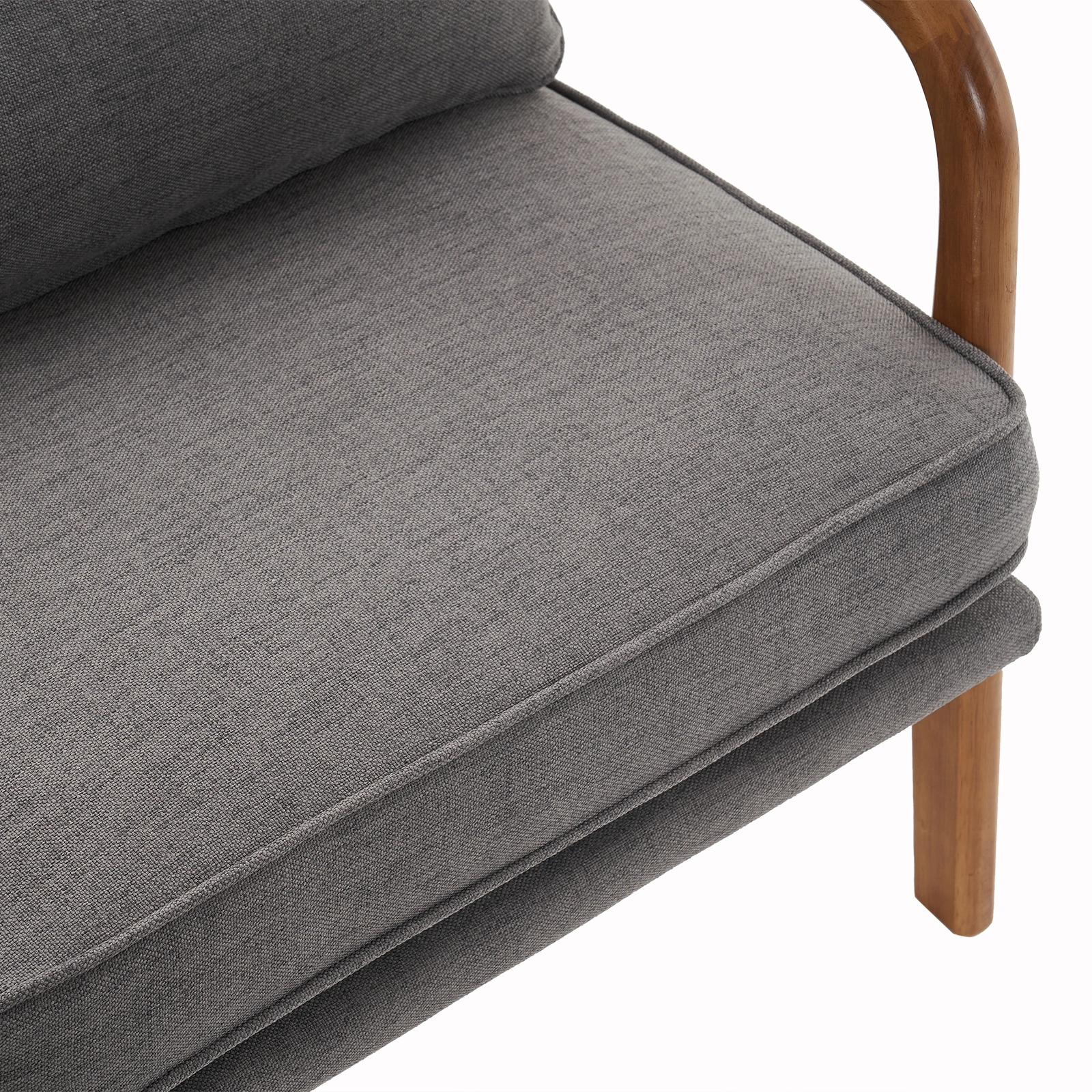 Oak Armrest Oak Upholstered Single Lounge Chair Indoor Lounge Chair Dark Grey view 10
