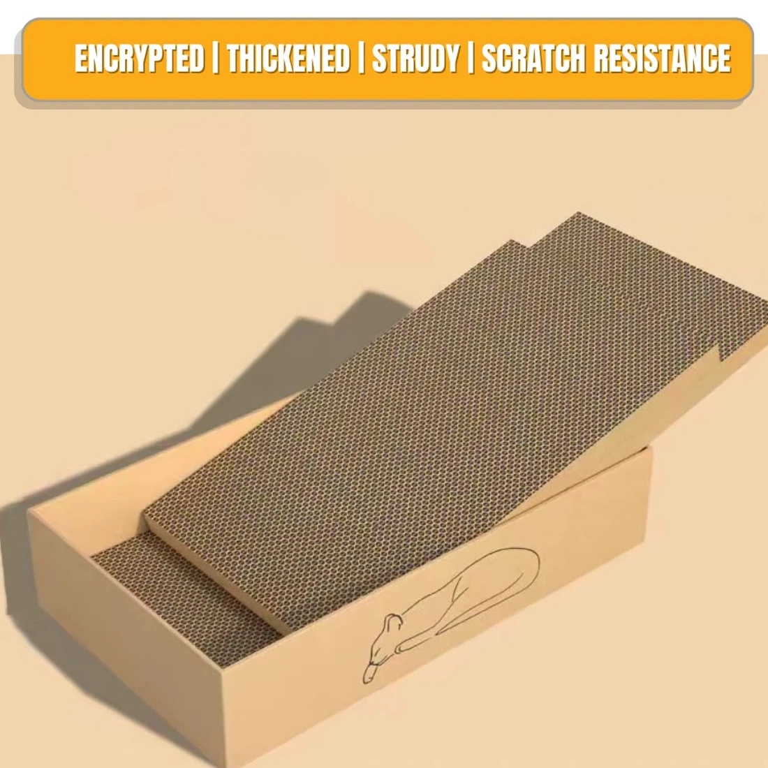 5 Pack Cat Scratching Board - Cardboard Scratch Pad Box for Kitten & Cat Claws view 3