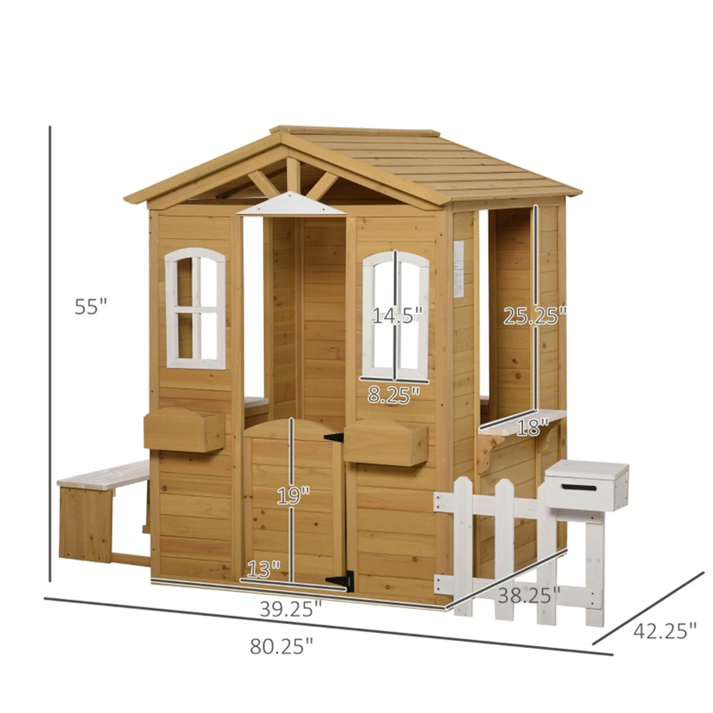 Kids Sandbox with Cover, Outdoor Play Sand Pit with Seat and Shovel for Toddlers view 3