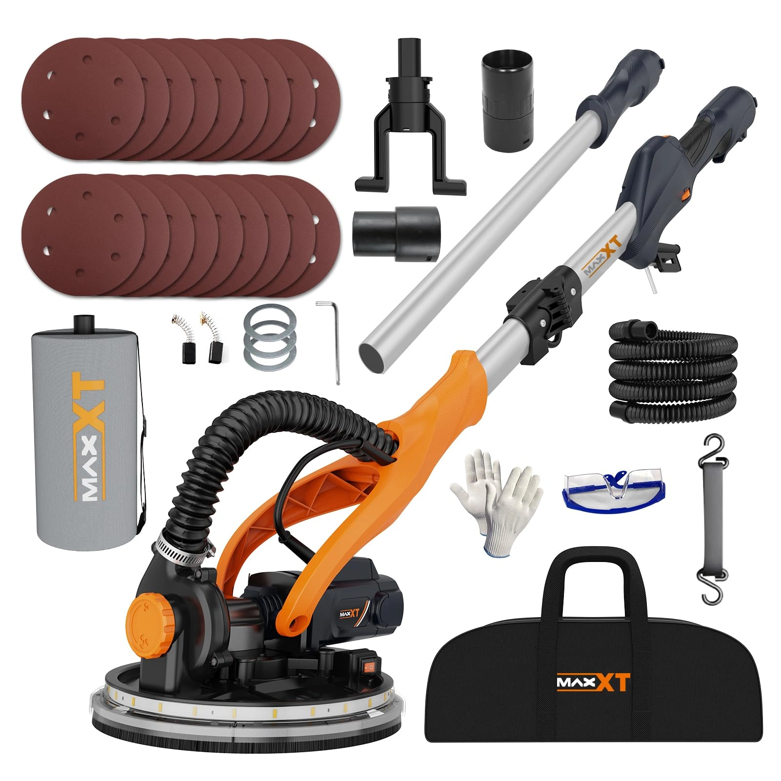 Drywall Sander with Vacuum Dust Collection, 6 Variable Speed Foldable Telescopic Electric Wall Sander, Popcorn Ceiling Removal Tool[Unable ship on weekends, TK/TEMU only for pickup, only TX10643 warehouse supports GOFO]