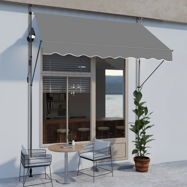 78.7"D x 47.2"W x(78.7 -118.1)"H Retractable Awning Grey view 2