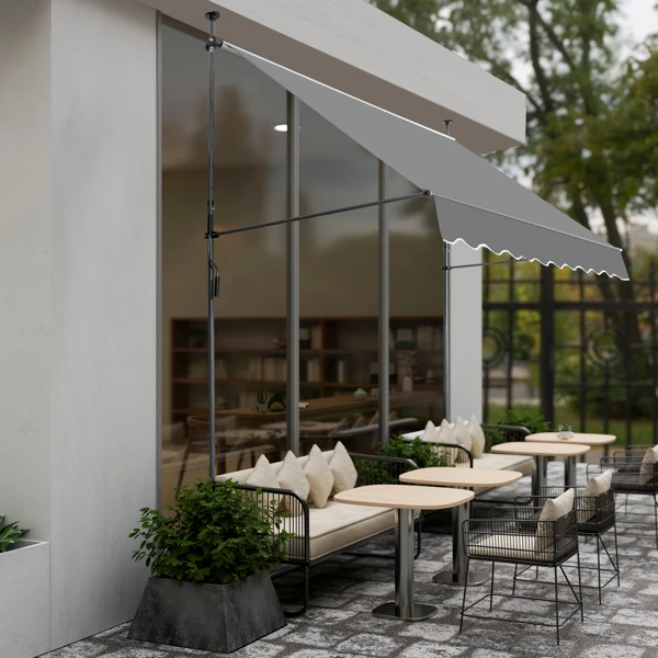 78.7"D x 47.2"W x(78.7 -118.1)"H Retractable Awning Grey view 4
