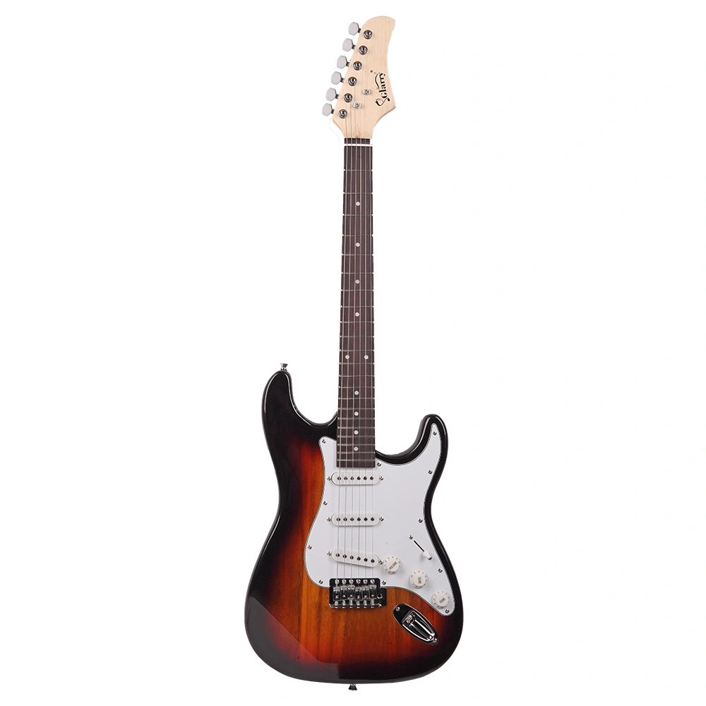 GST Sunset Electric Guitar Bundle - Rosewood Fingerboard, Gig Bag, Strap, Picks, Whammy Bar, Cable, Wrench Tool