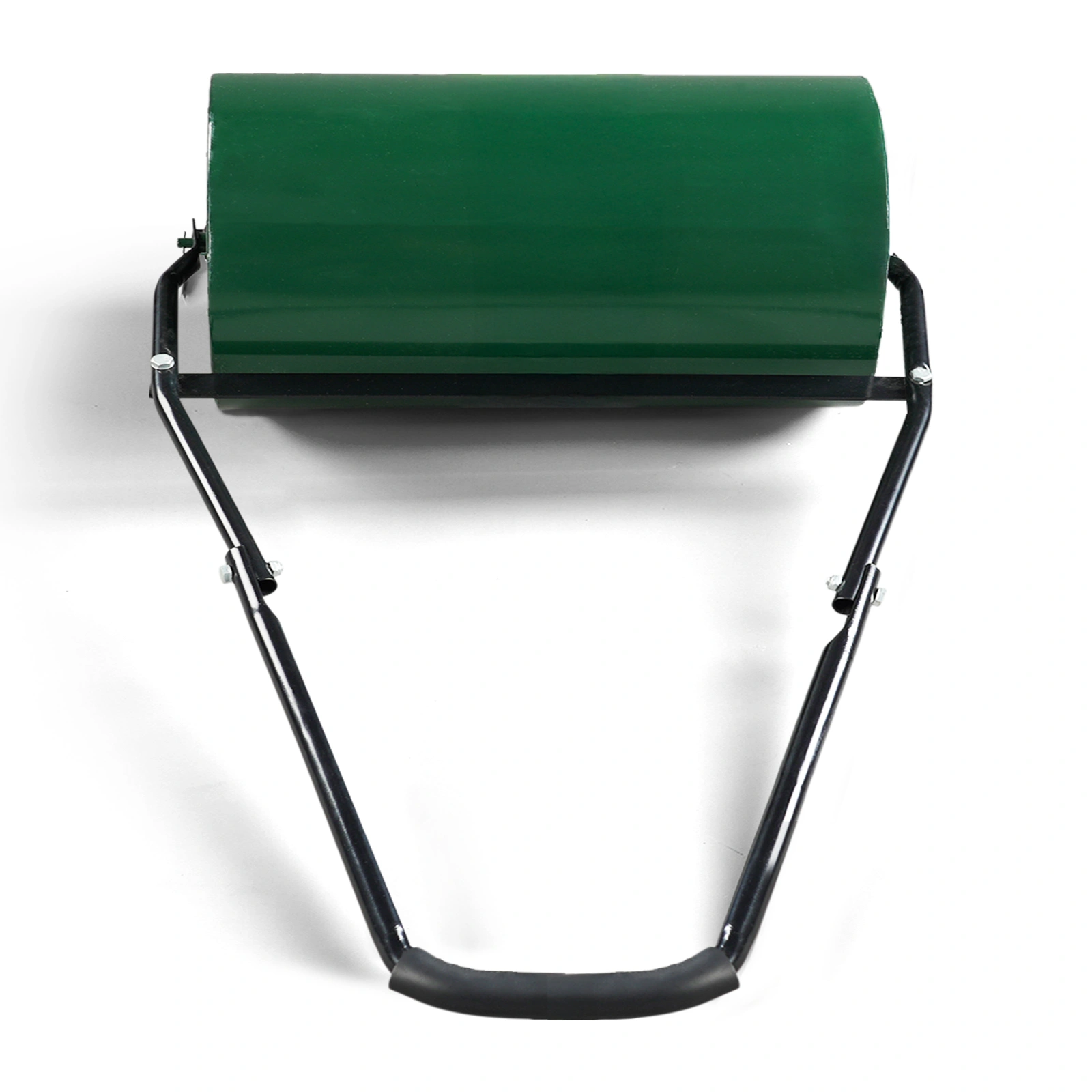 24" Heavy Duty Steel Lawn Roller - Water or Sand Fillable Garden Roller with U-Handle, Green & Black view 2