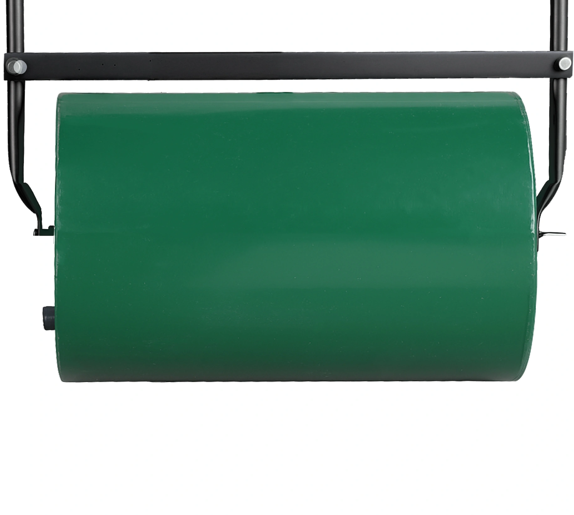 24" Heavy Duty Steel Lawn Roller - Water or Sand Fillable Garden Roller with U-Handle, Green & Black view 6