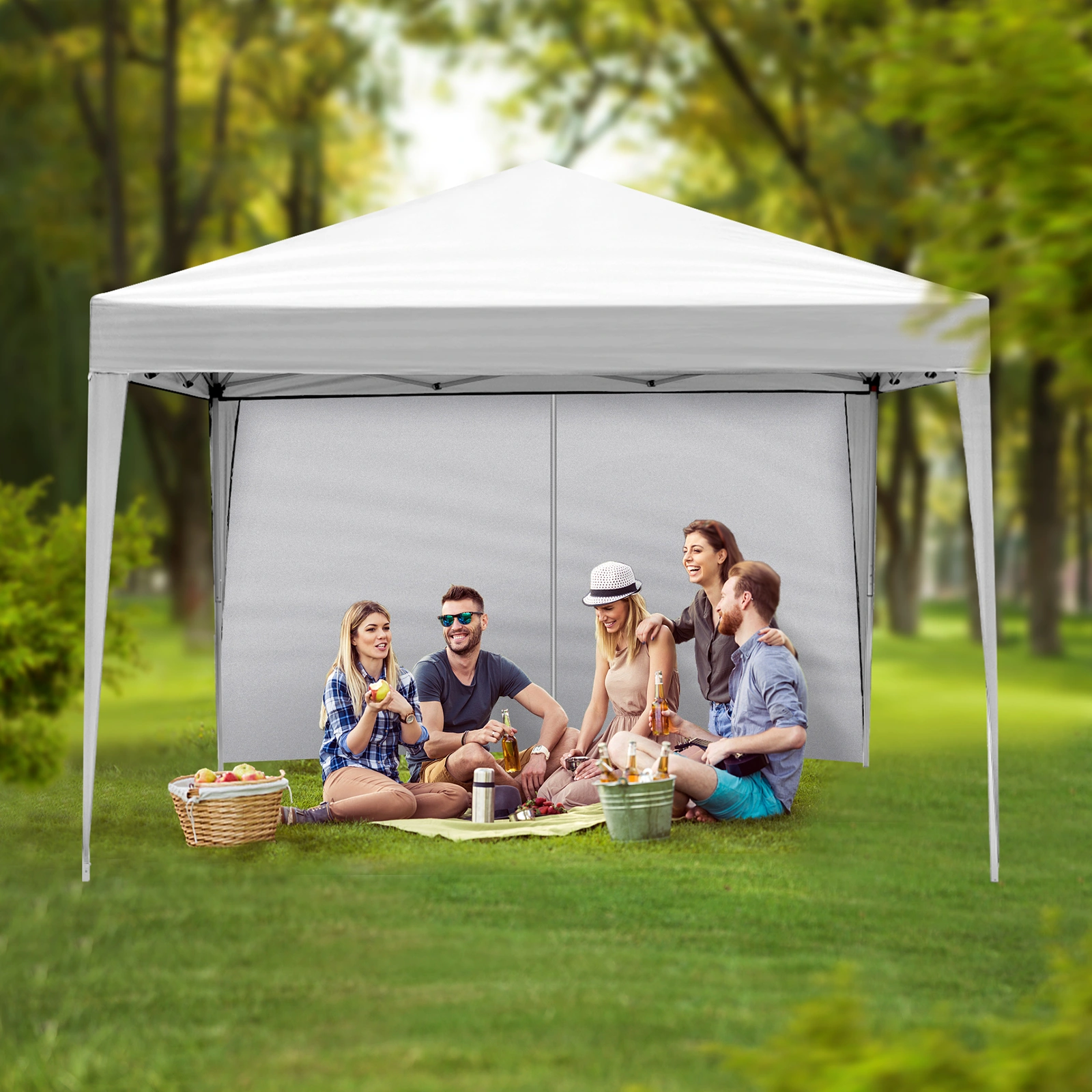 3 x 3m Two Doors & Two Windows Practical Waterproof Right-Angle Folding Tent White view 26
