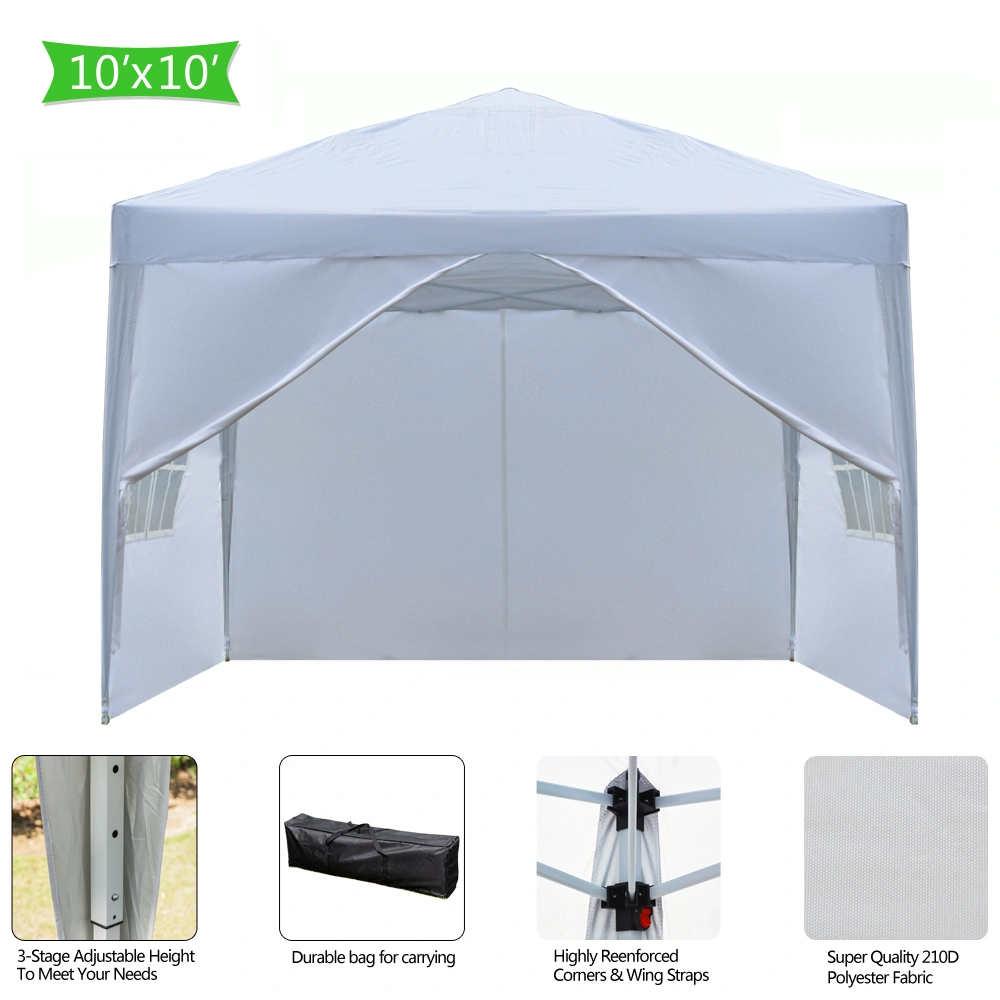 3 x 3m Two Doors & Two Windows Practical Waterproof Right-Angle Folding Tent White view 29