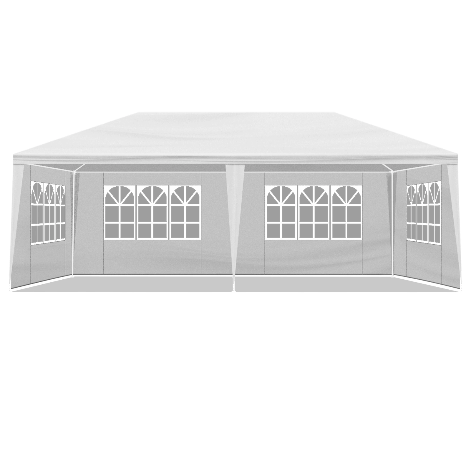 10'x20' Outdoor Party Tent Gazebo with 4 Removable Sidewalls, Waterproof Canopy for Patio Wedding Events, White