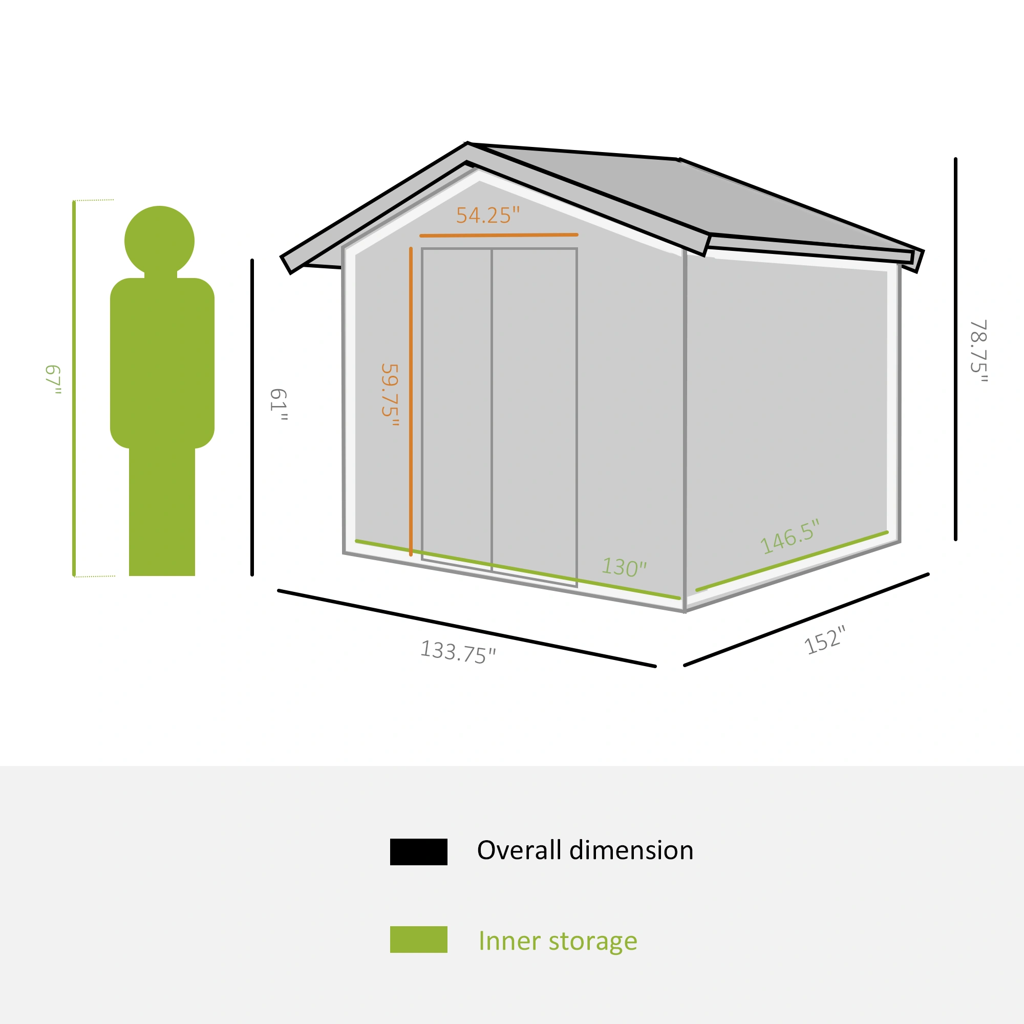 Weather Resistant Garden Shed Outdoor Storage Cabinet with Reinforced Base for Patio view 3