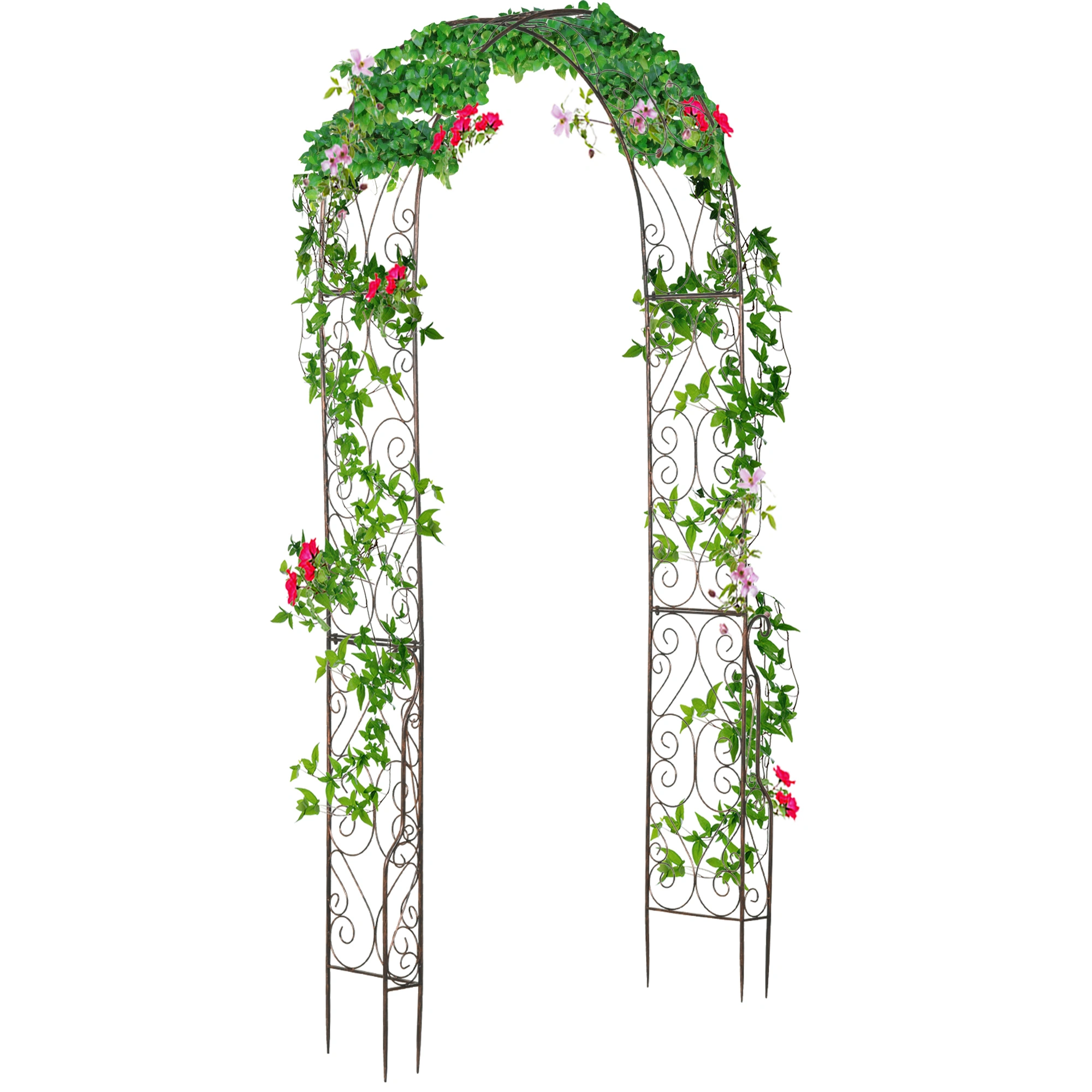 Metal Garden Arch Entryway Walkway, Heavy Duty Outdoor Flower Arch trellis for Patio Yard