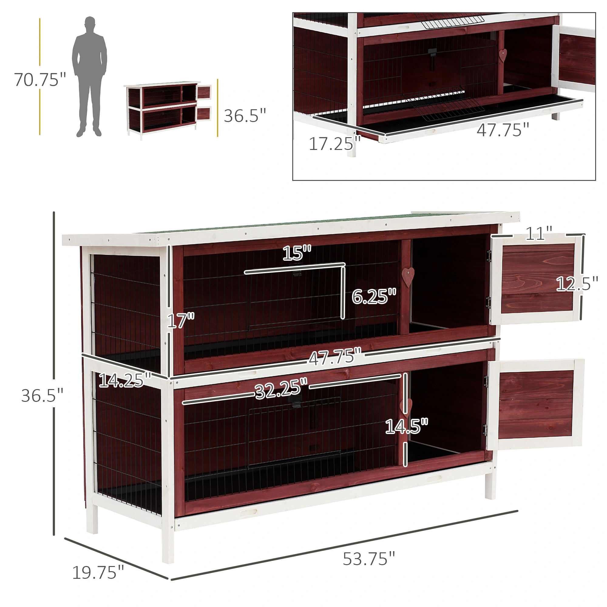 Small Animal Playpen Cage, Metal Wire Exercise Pen for Rabbits, Hamsters, Guinea Pigs, Indoor Outdoor view 2