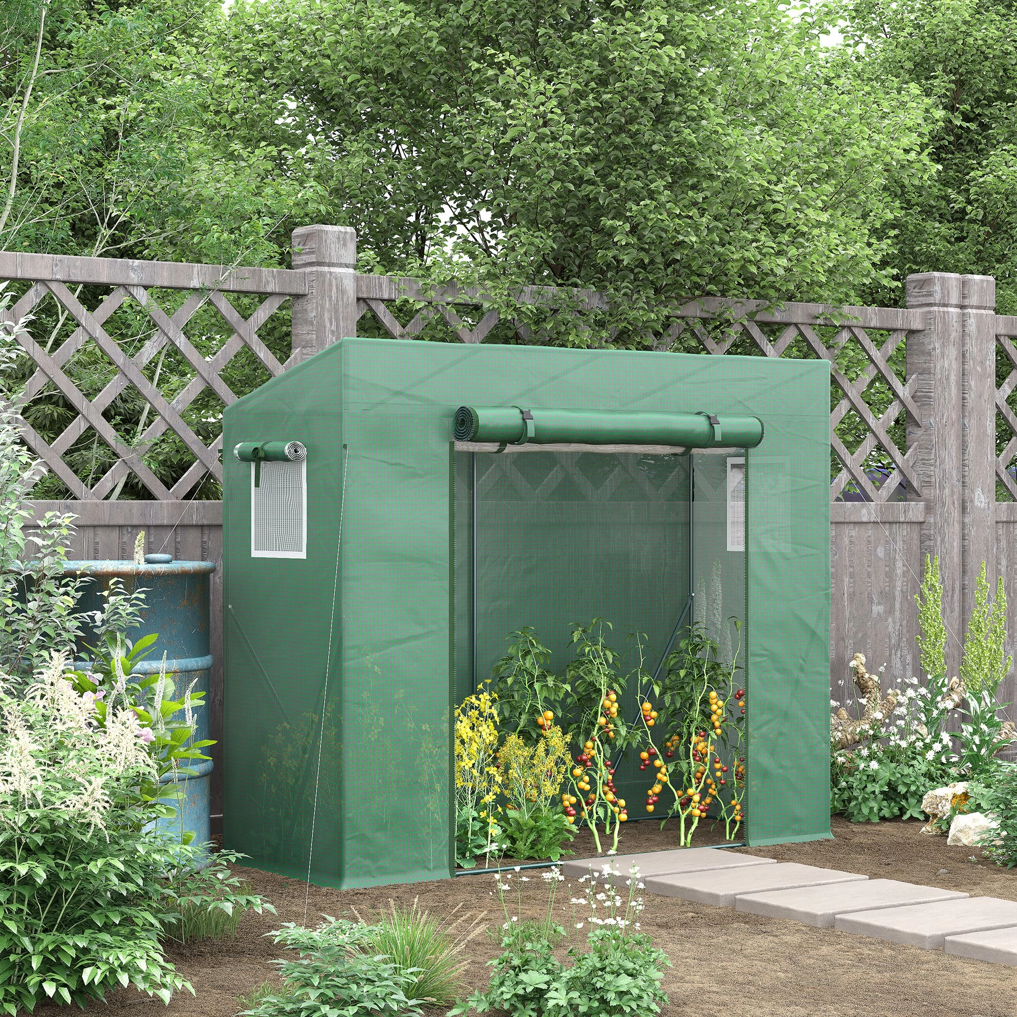 Portable Mini Walk-in Greenhouse, 6ft x 4ft Pop-up Garden Greenhouse with Side Window, PE Fabric Shelter for Outdoor Gardening, Weather Resistant Plant Grow House