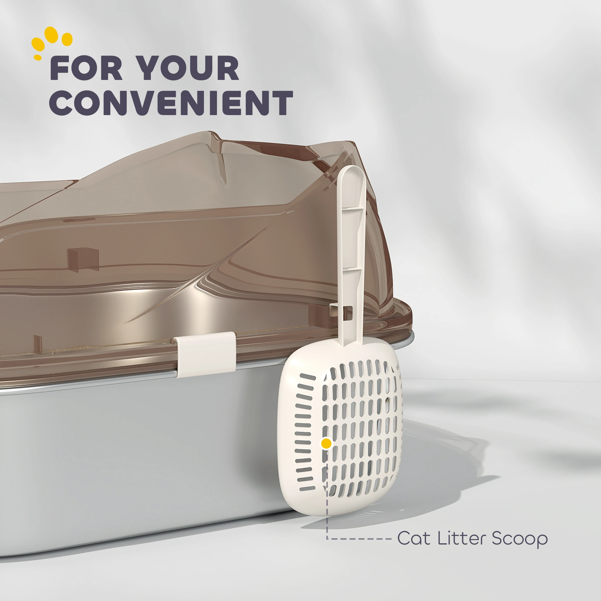 Modern Cat Litter Box with Lid, Large Self-Cleaning Litter Box for Cats, Odor Control Design view 4