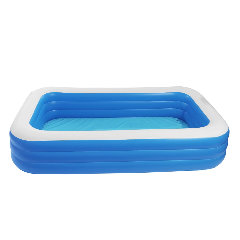 Inflatable Pool 302x183x59cm, Large Family Splash Pool for Kids & Adults, Blue
