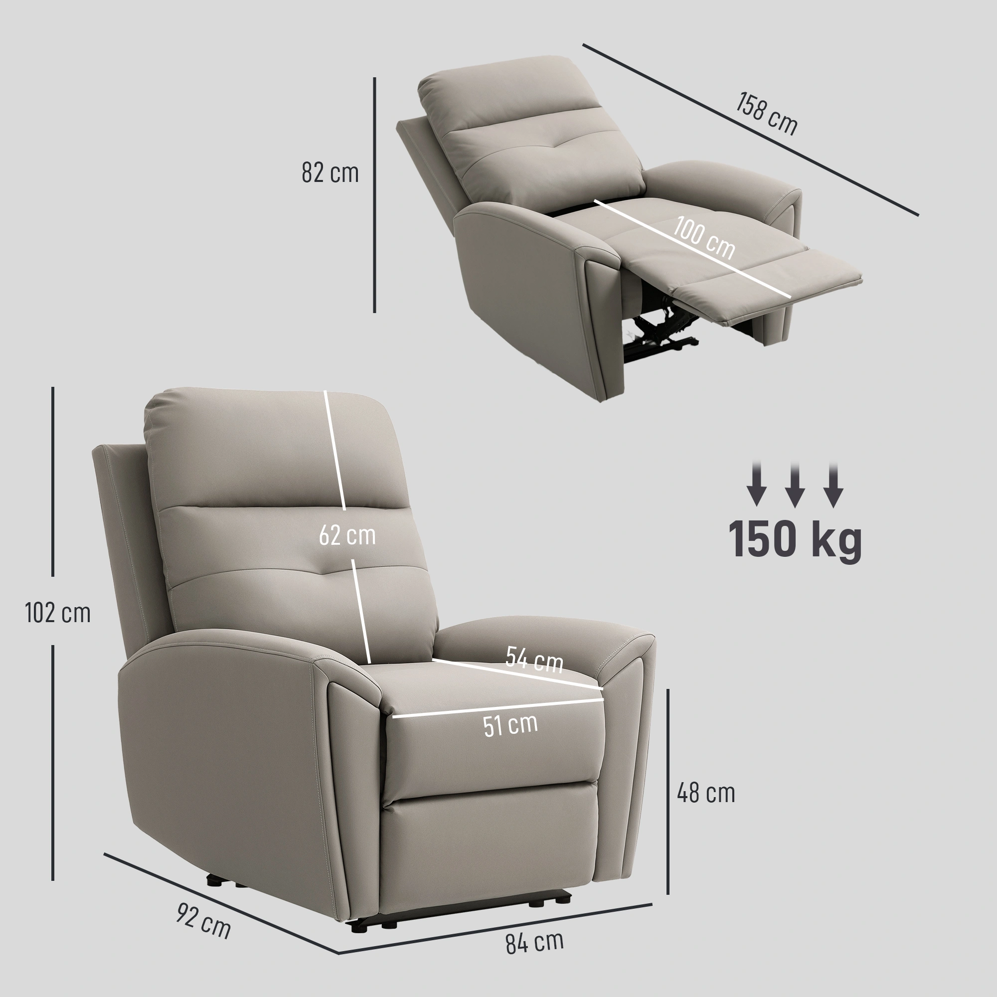 Modern Upholstered Sofa Chair, Accent Lounge Chair with Padded Seat, Compact Armless Reading Chair for Bedroom Living Room view 3