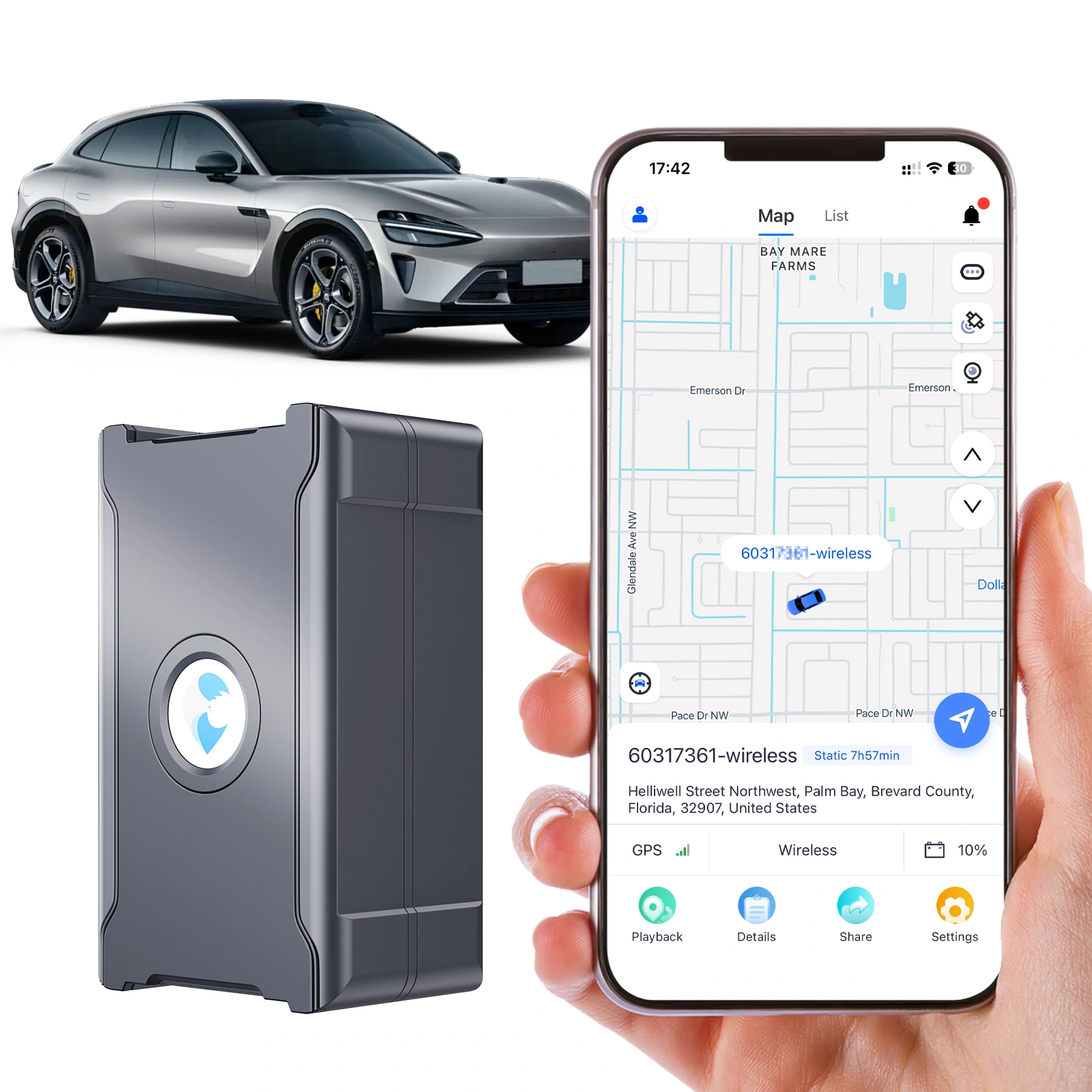 GPS Car Tracker | Real-Time Vehicle Locator Anti-Theft | IoT SIM | Vibration & Geo-Fence Alarm | 15+ Days Battery view 2