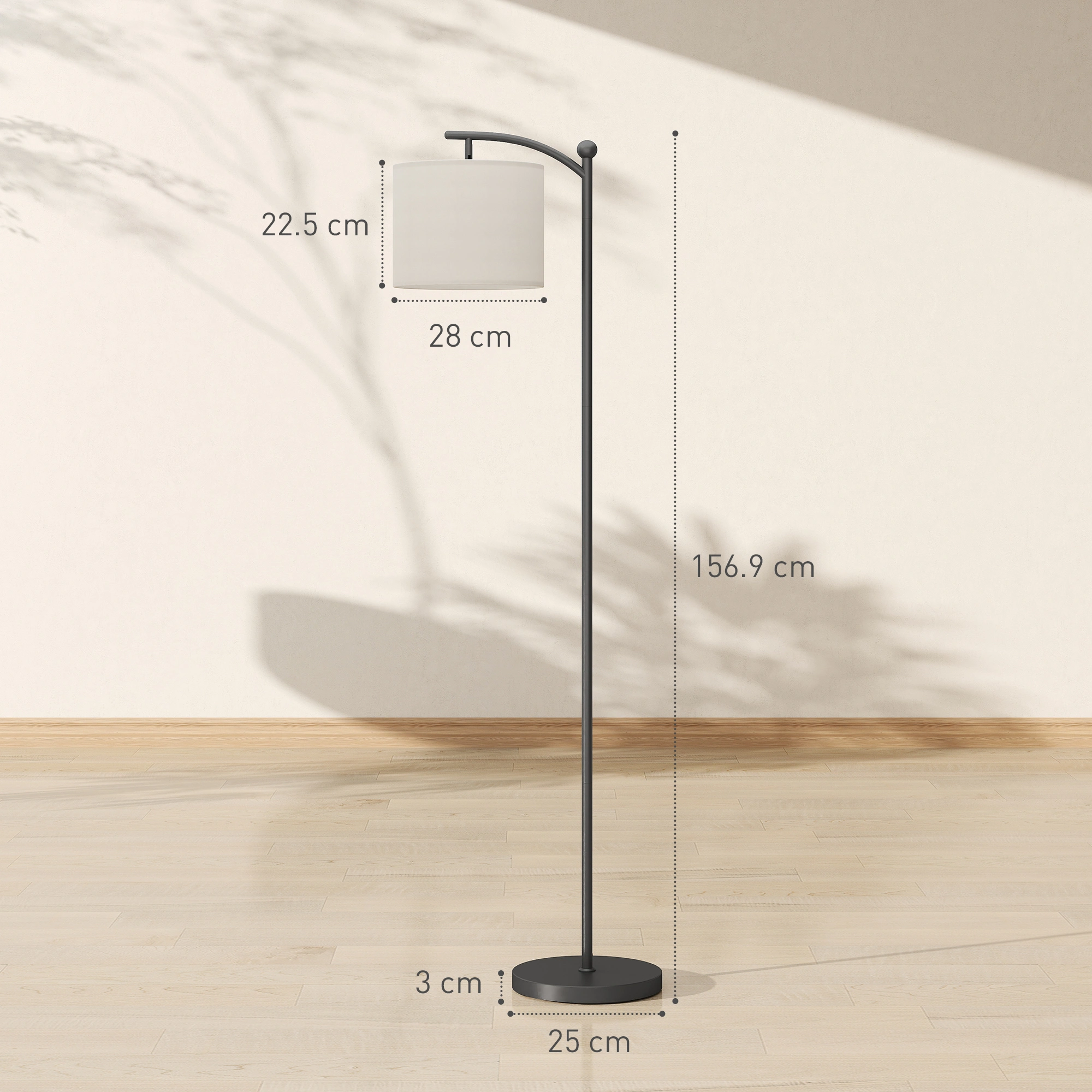 Adjustable Height Floor Lamp with LED Light, Standing Reading Lamp for Living Room, Bedroom, Office, Hallway view 5