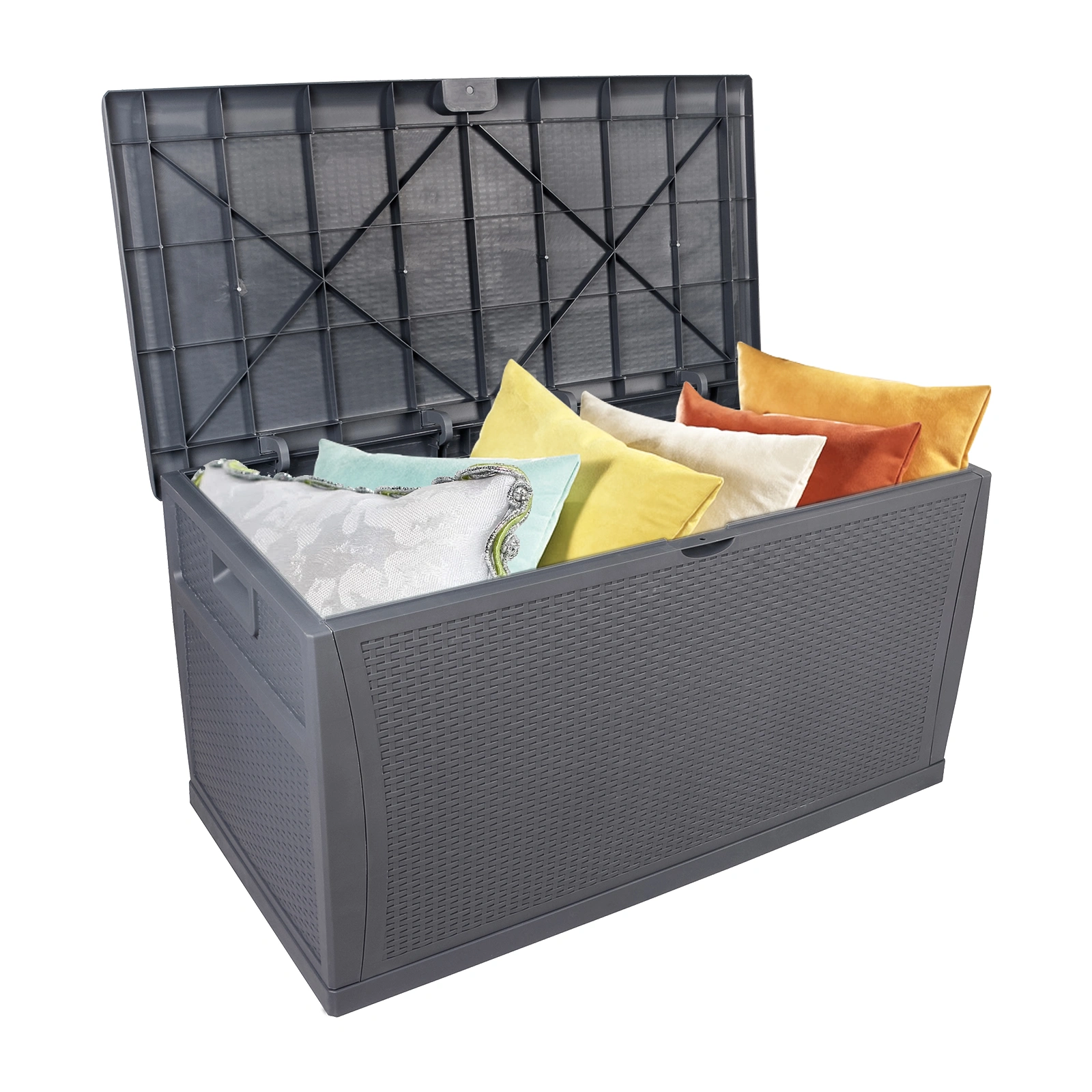 120gal 460L Outdoor Garden Storage Deck Box Chest, Lockable Seat, Waterproof view 3