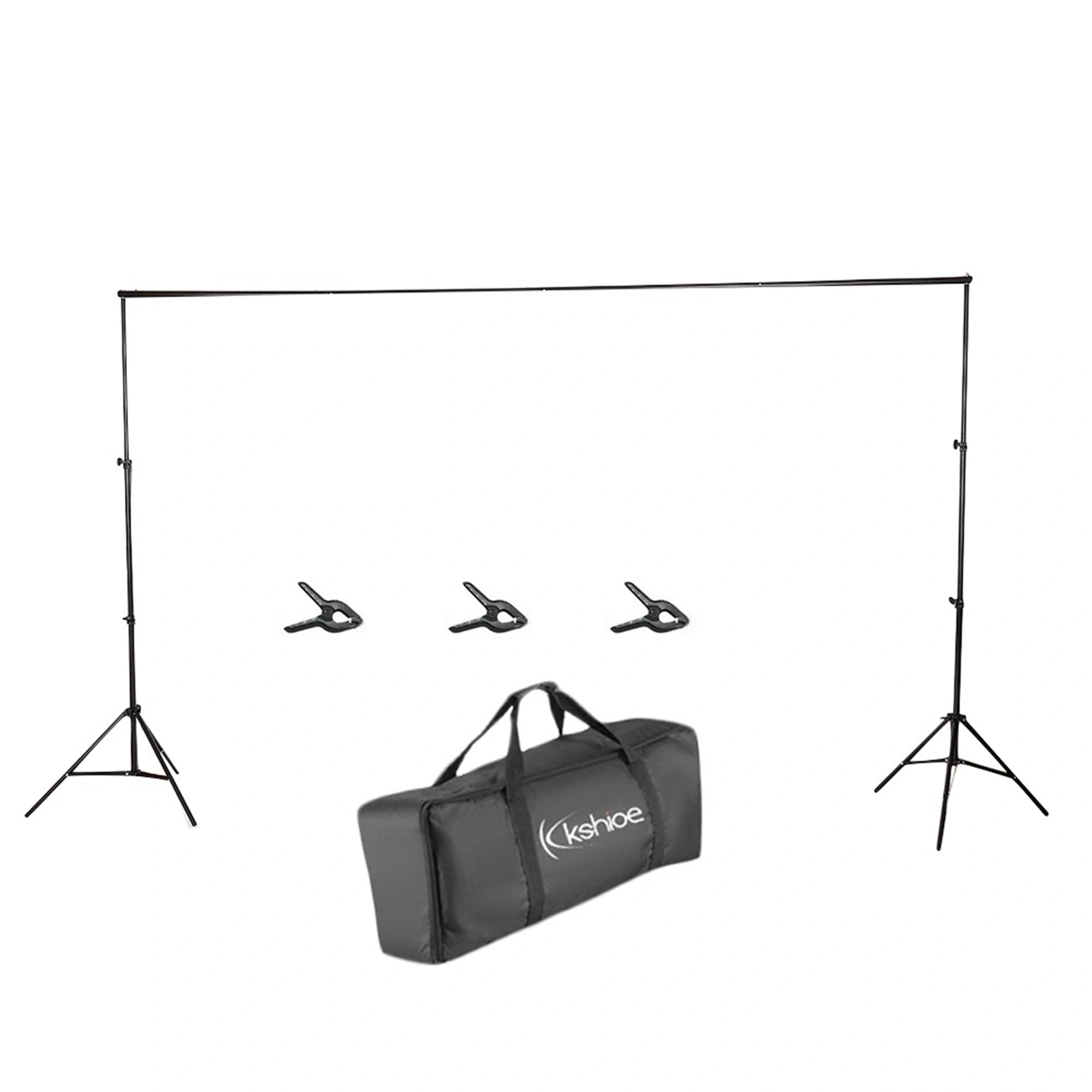 2*3M Backdrop Support Stand Set 3 Fish Mouth Clips Black(Do Not Sell on Amazon)