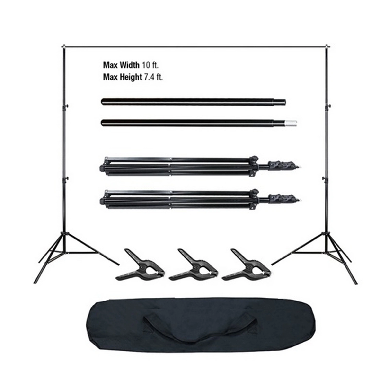 2*3M Backdrop Support Stand Set 3 Fish Mouth Clips Black(Do Not Sell on Amazon) view 37