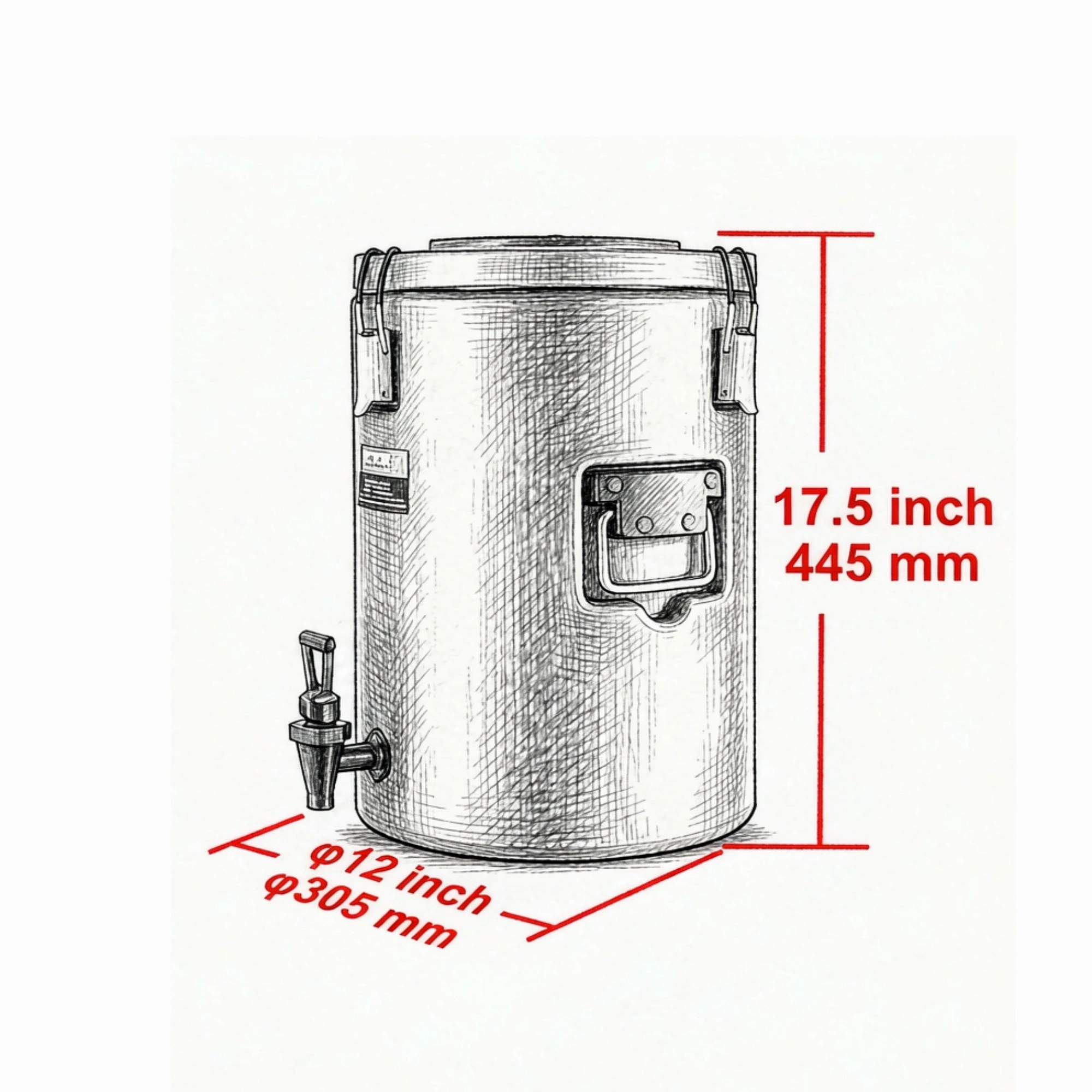 4.5 Gallon Stainless Steel Insulated Beverage Dispenser, Thermal Hot & Cold Drink Server with Spigot Handle, Food-grade, for Restaurant & Drink Shop view 3