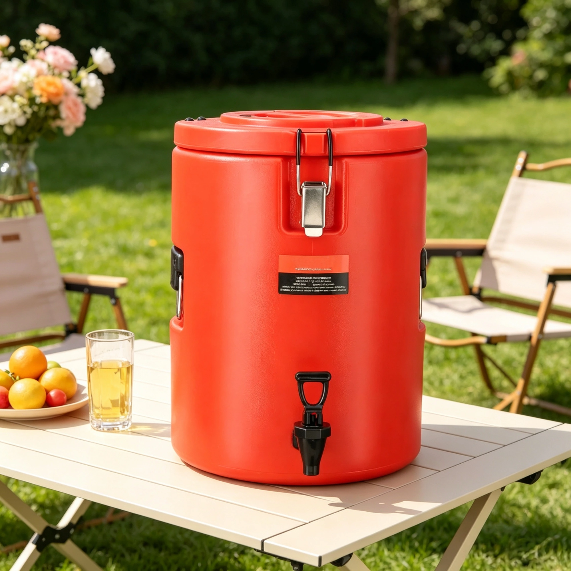 4.5 Gallon Stainless Steel Insulated Beverage Dispenser, Thermal Hot & Cold Drink Server with Spigot Handle, Food-grade, for Restaurant & Drink Shop view 5