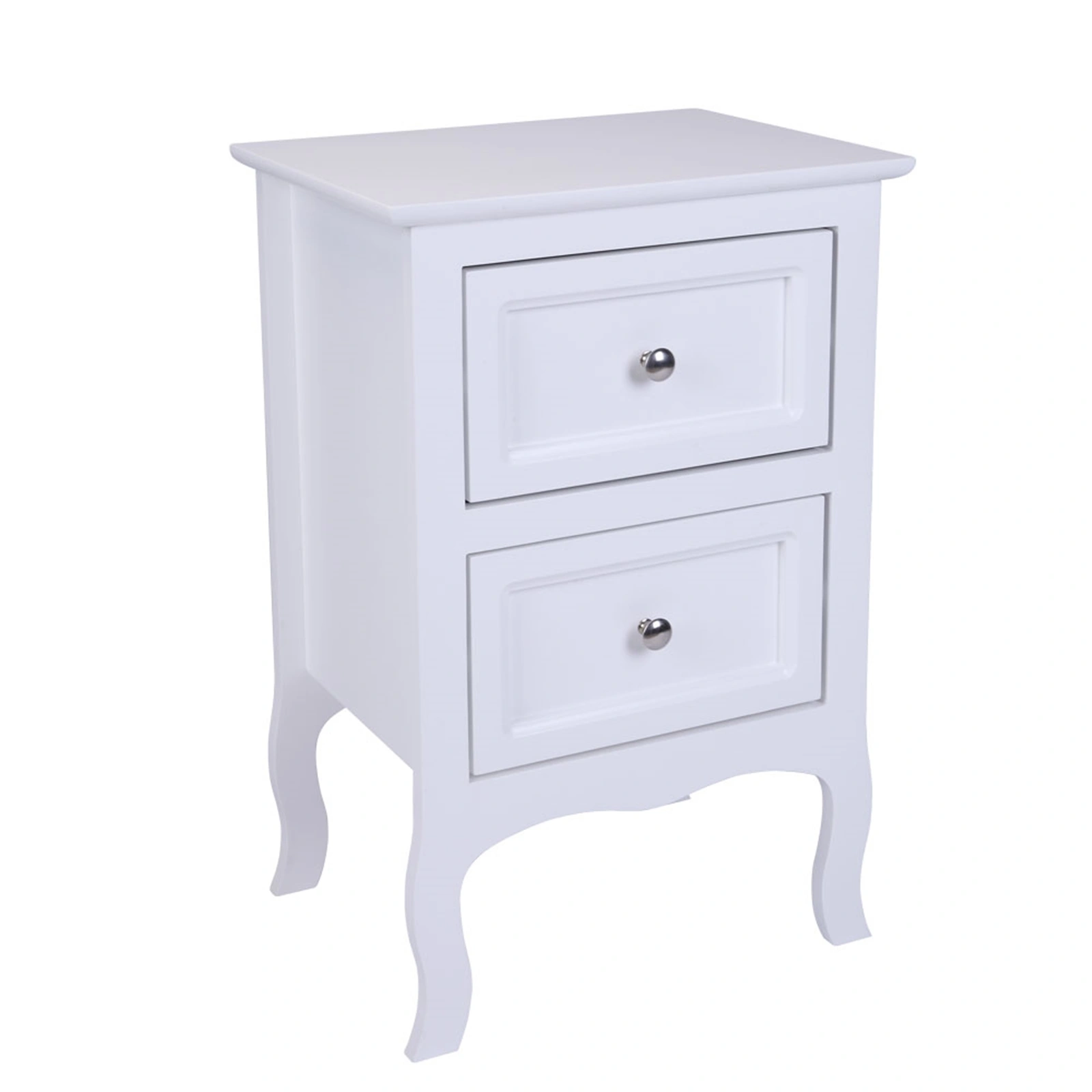 2pcs Country Style Two-Tier Night Tables Large Size White view 17
