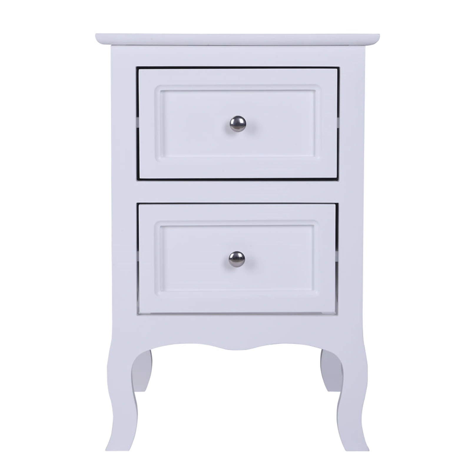 2pcs Country Style Two-Tier Night Tables Large Size White view 8