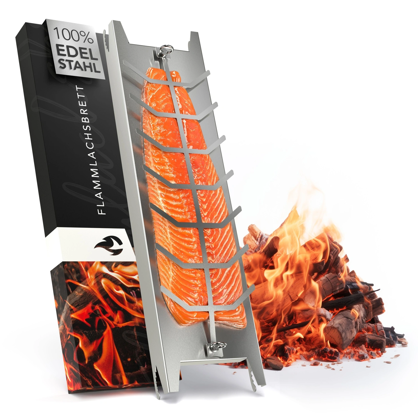 52cm Stainless Steel Flambé Board Plate Dishwasher Safe Serving Platter Fireproof