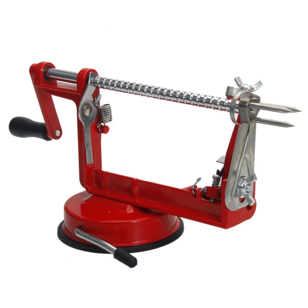 3-in-1 Stainless Steel Hand-cranking Apple Peeler Slicer Peeler Red view 5