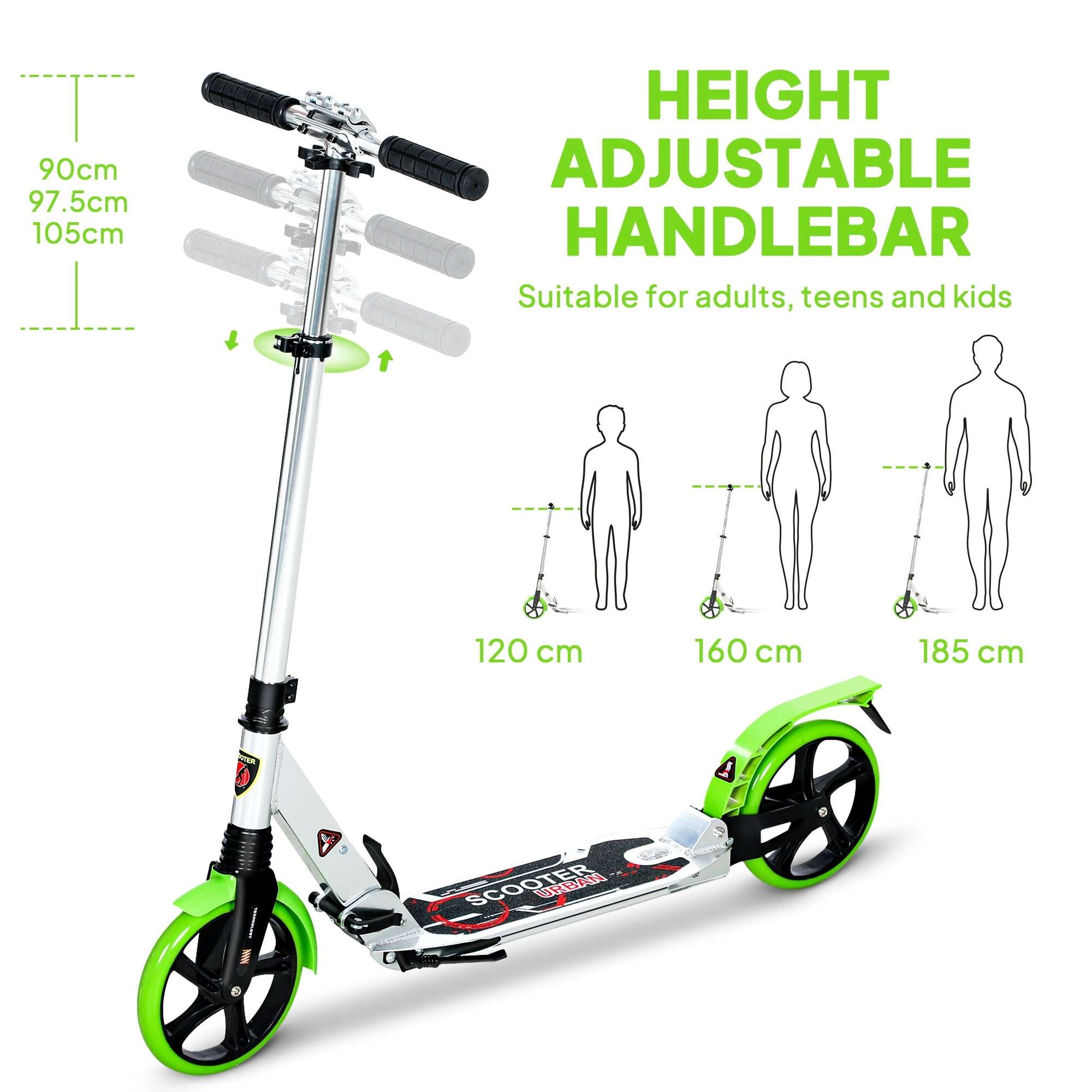 Youth Scooter 12" Wheels Foldable Kick Scooter for Kids 8-12 Years Heavy Duty Aluminum Alloy Handlebar Bright Color Options view 5