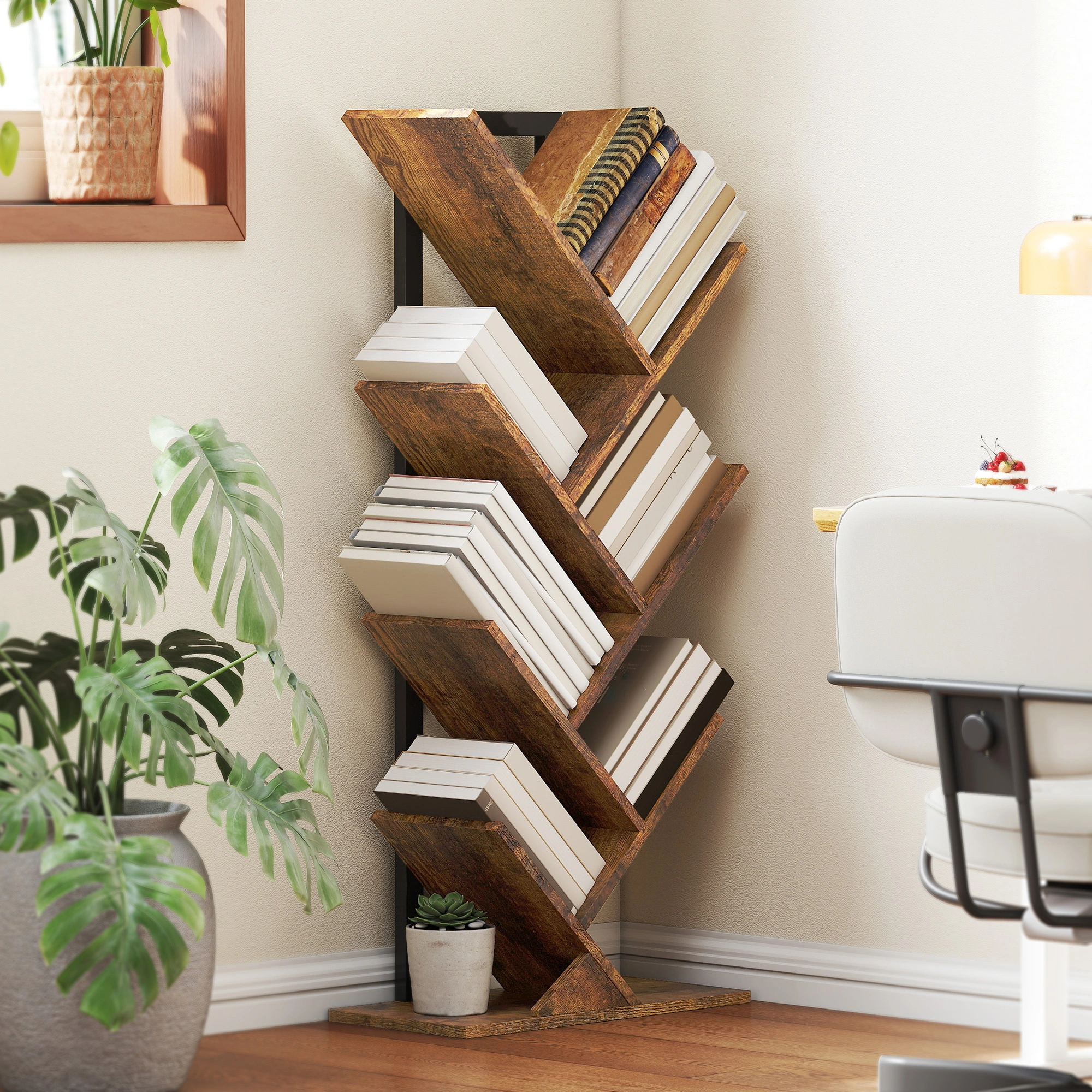 Modern Wooden Bookshelf Storage Cabinet with Open Shelves - Multifunctional Bookcase Organizer for Living Room & Bedroom