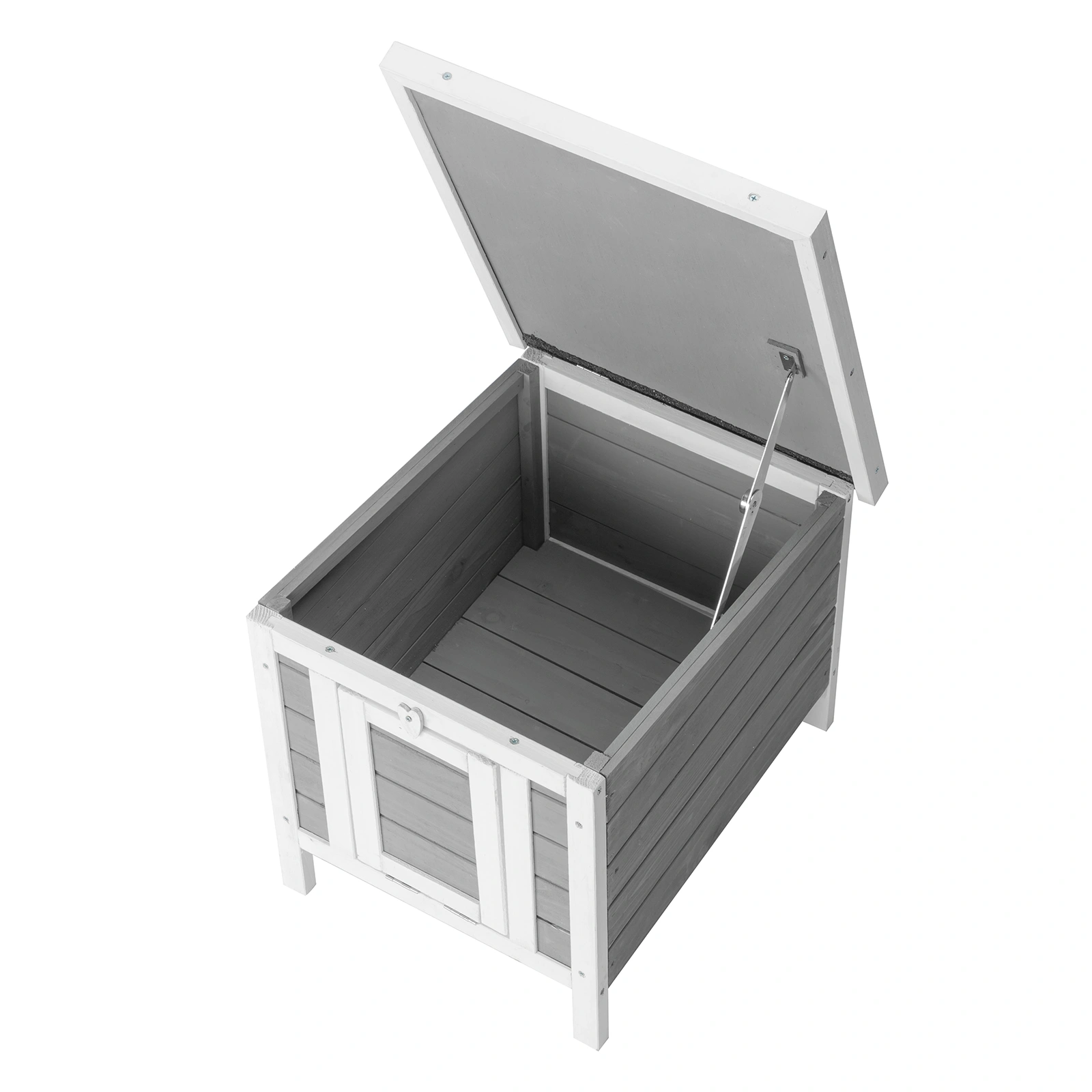 20" Wooden Rabbit Hutch, Waterproof Small Animal House for Bunnies & Pet Birds, Gray Outdoor Coop Enclosure view 3